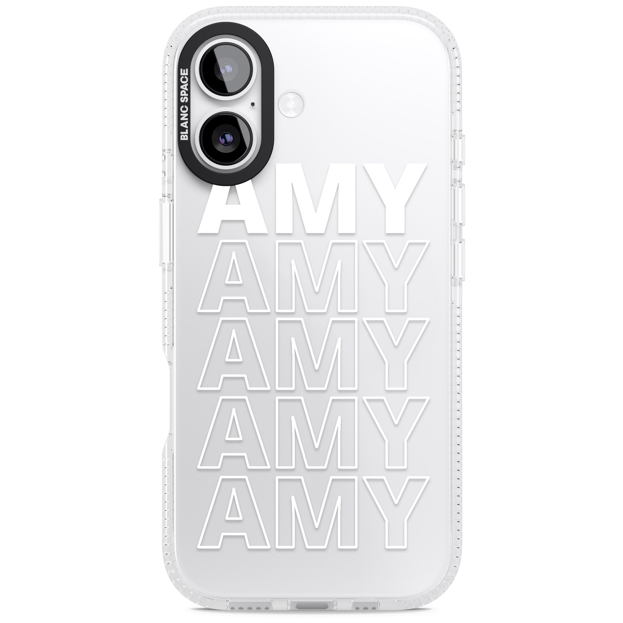 Personalised Bold Name Repeated iPhone 17 Impact Air Clear Phone Case