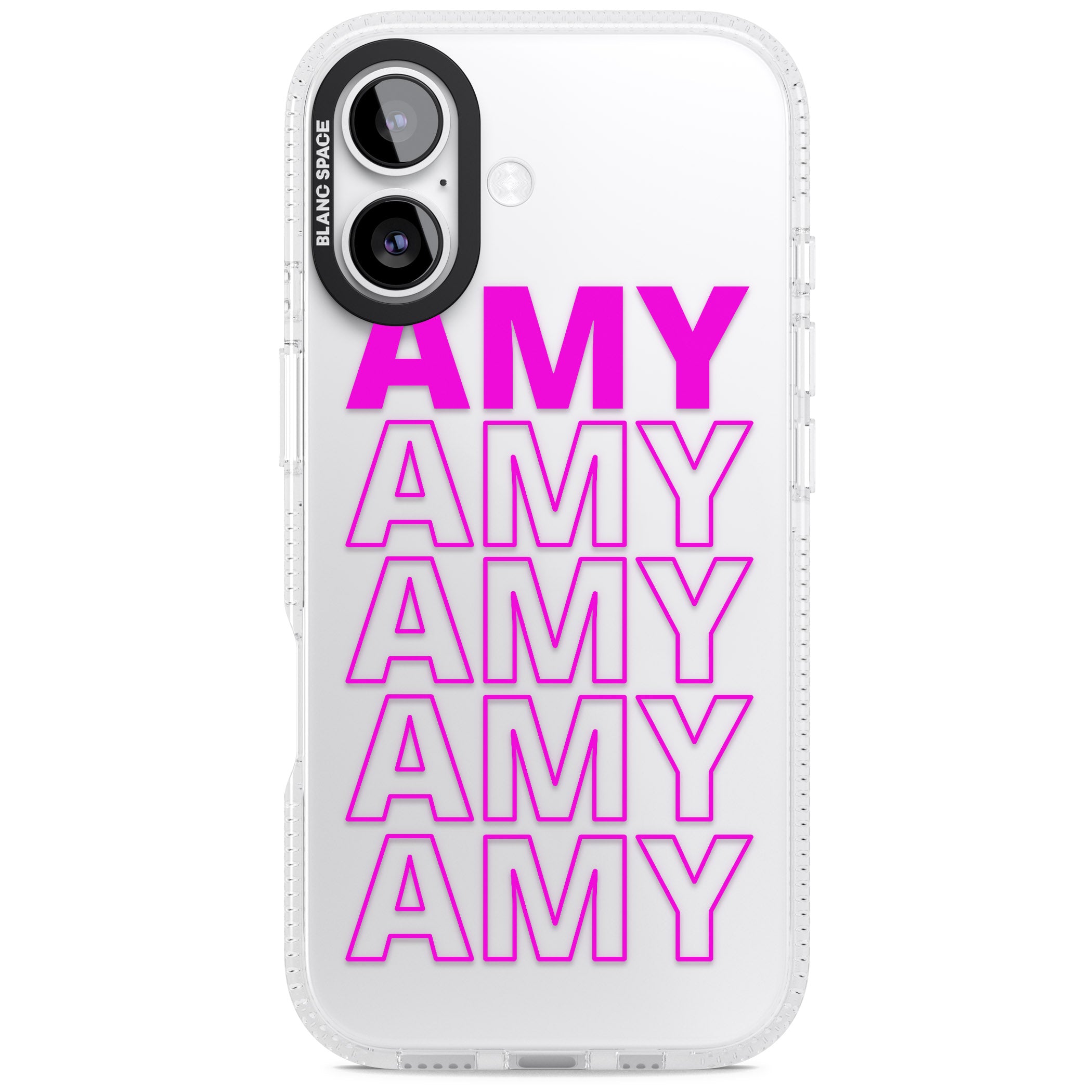 Personalised Bold Repeated Name iPhone 17 Impact Air Clear Phone Case
