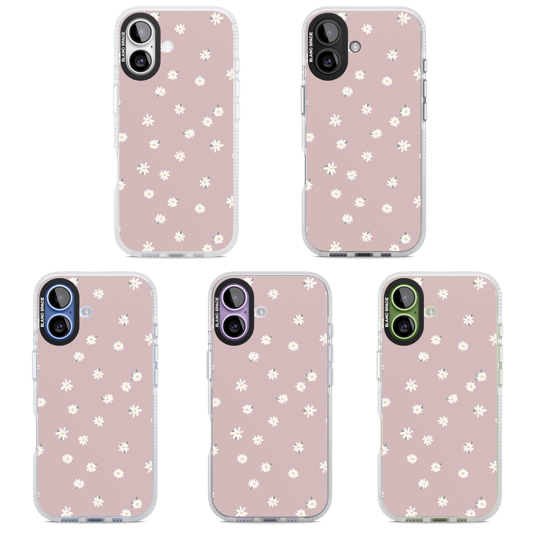 Dusty Pink Daisy iPhone 17 Impact Air Clear Phone Case APT Impact Protection