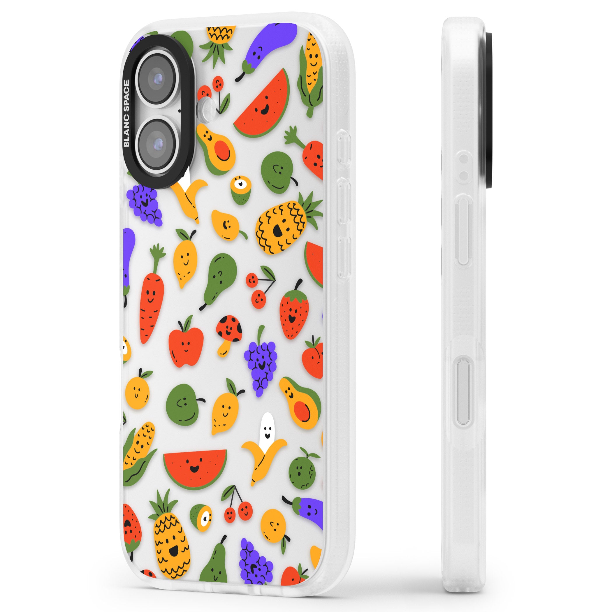 Playful Fruit Kawaii iPhone 17 Impact Air Clear Phone Case Side Profile