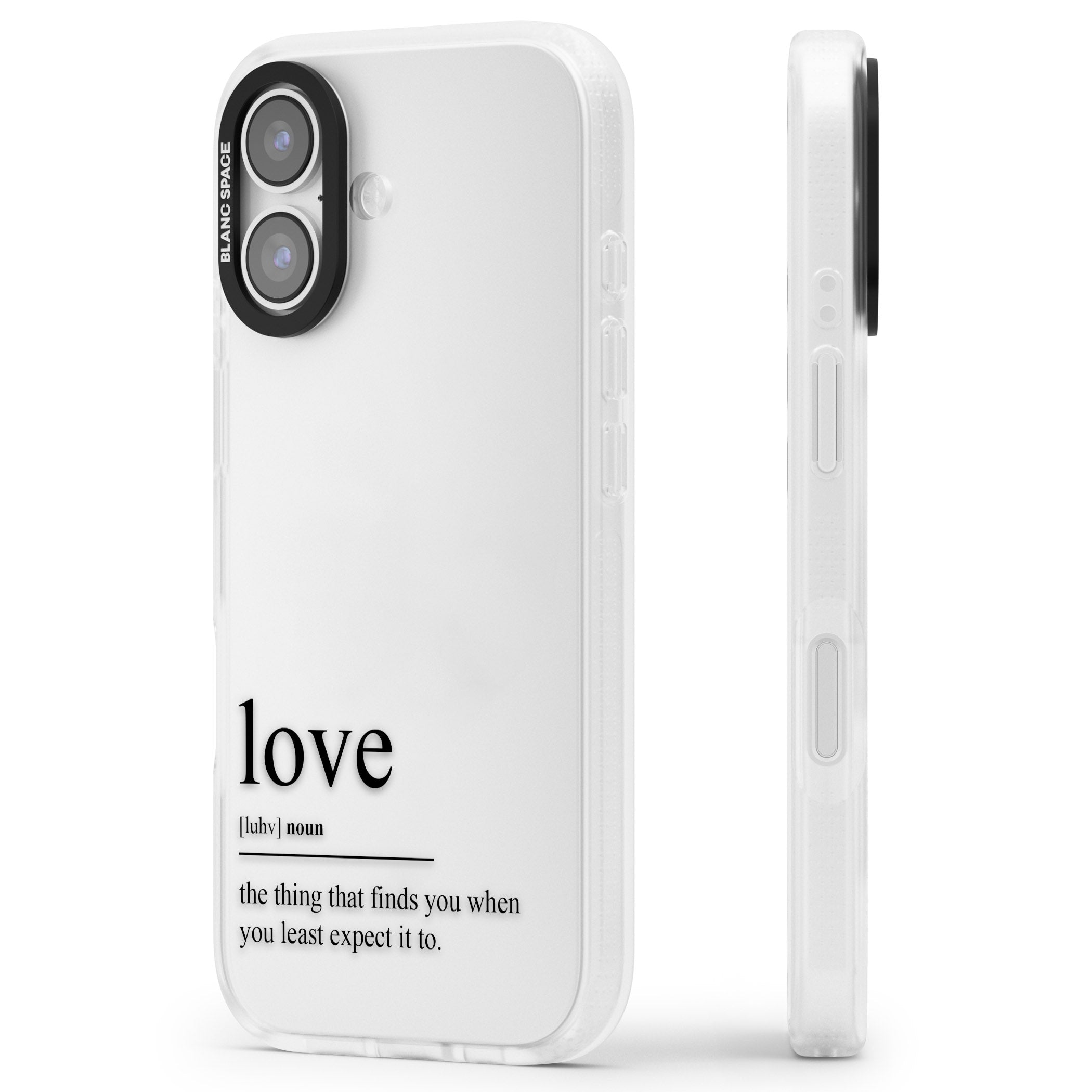 Love iPhone 17 Impact Air Clear Phone Case Side Profile
