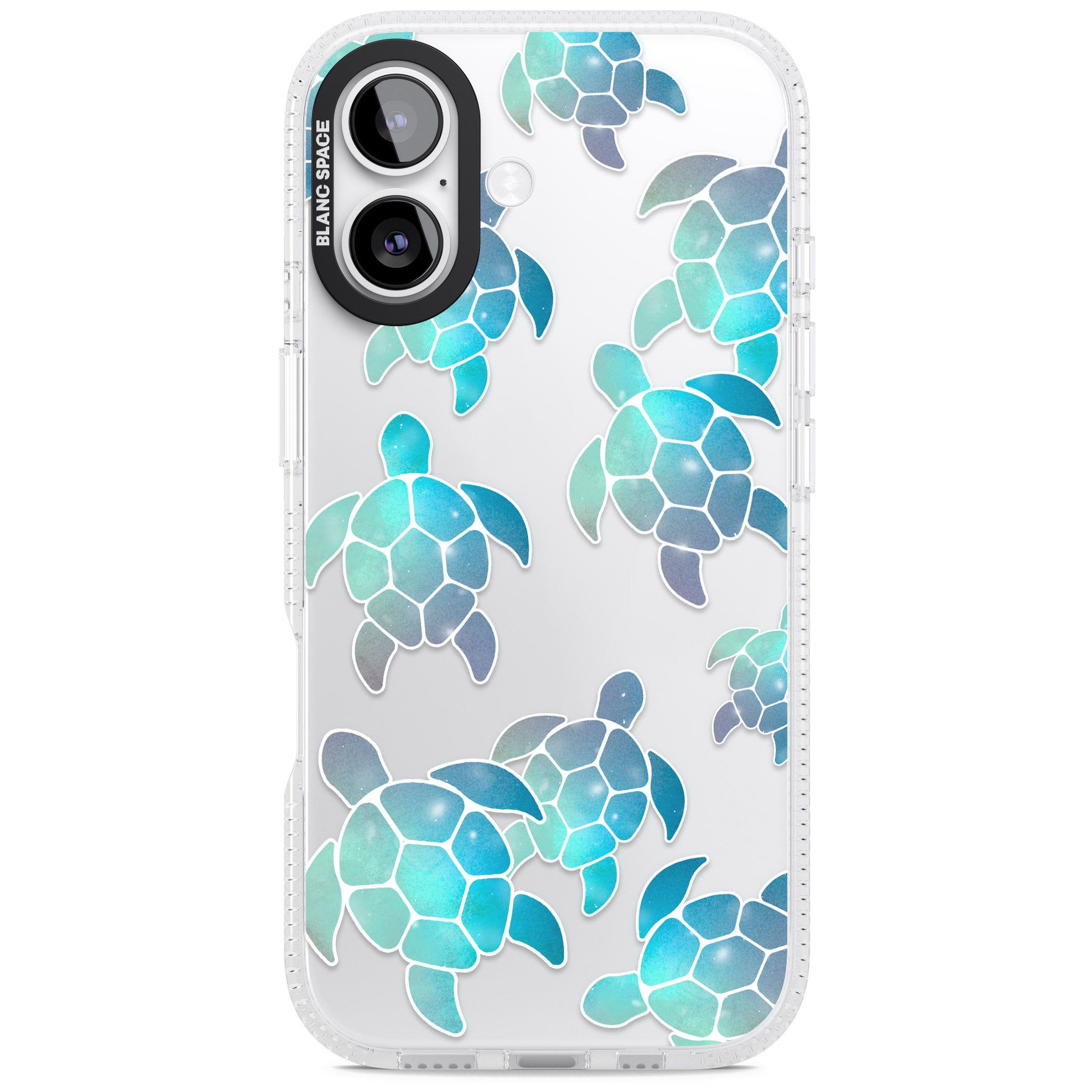 Aqua Space Turtles iPhone 17 Impact Air Clear Phone Case