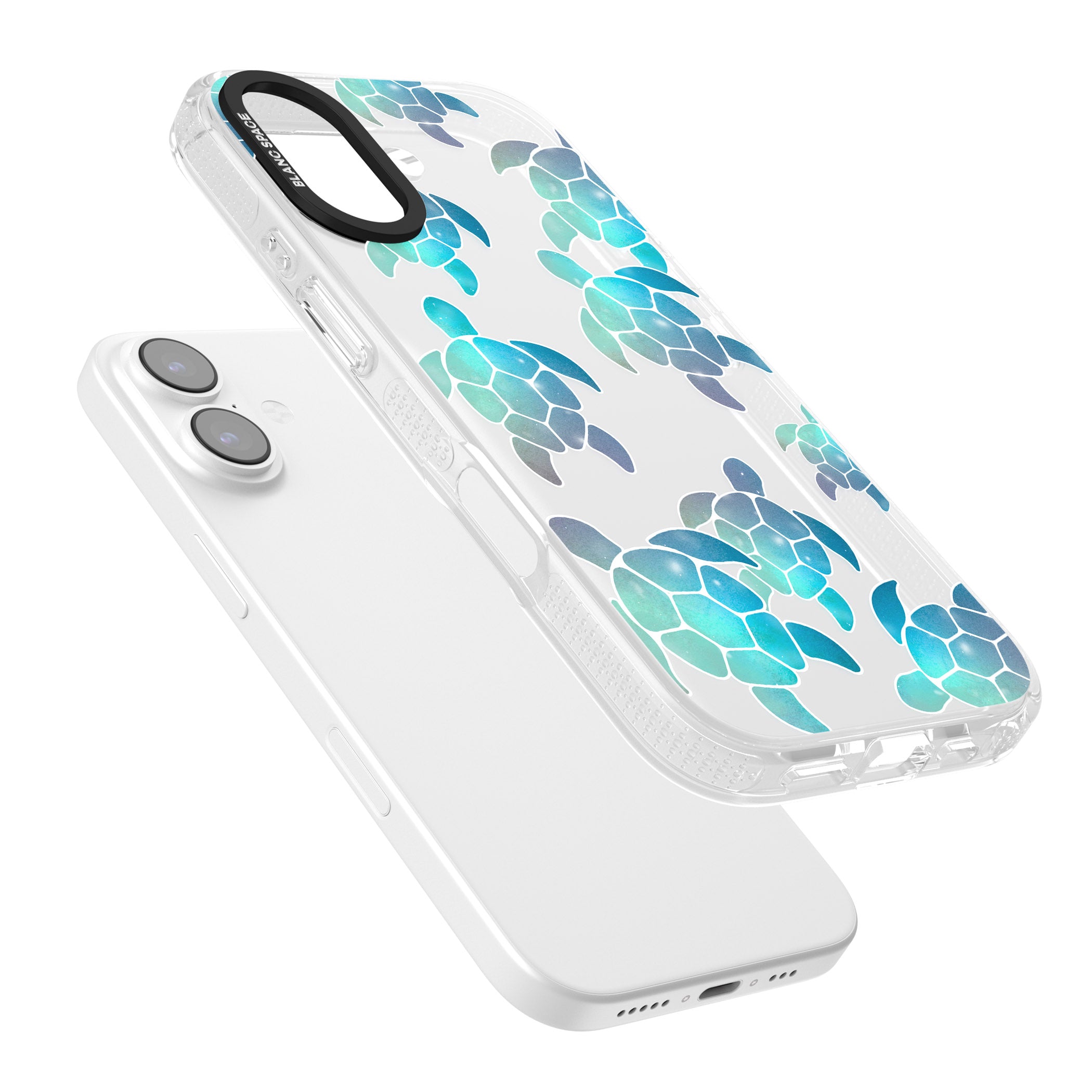 Aqua Space Turtles iPhone 17 Impact Air Clear Phone Case Colours