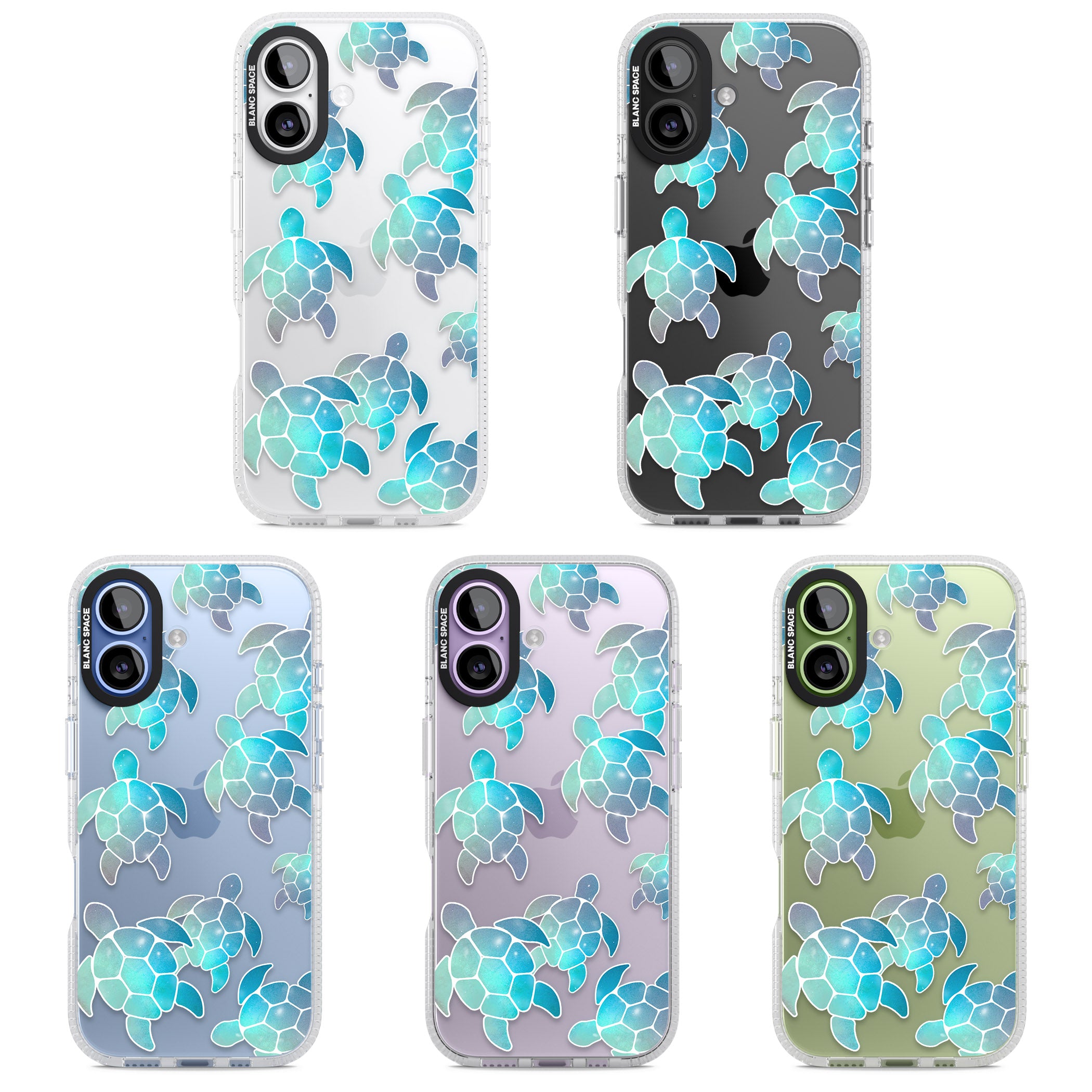 Aqua Space Turtles iPhone 17 Impact Air Clear Phone Case APT Impact Protection