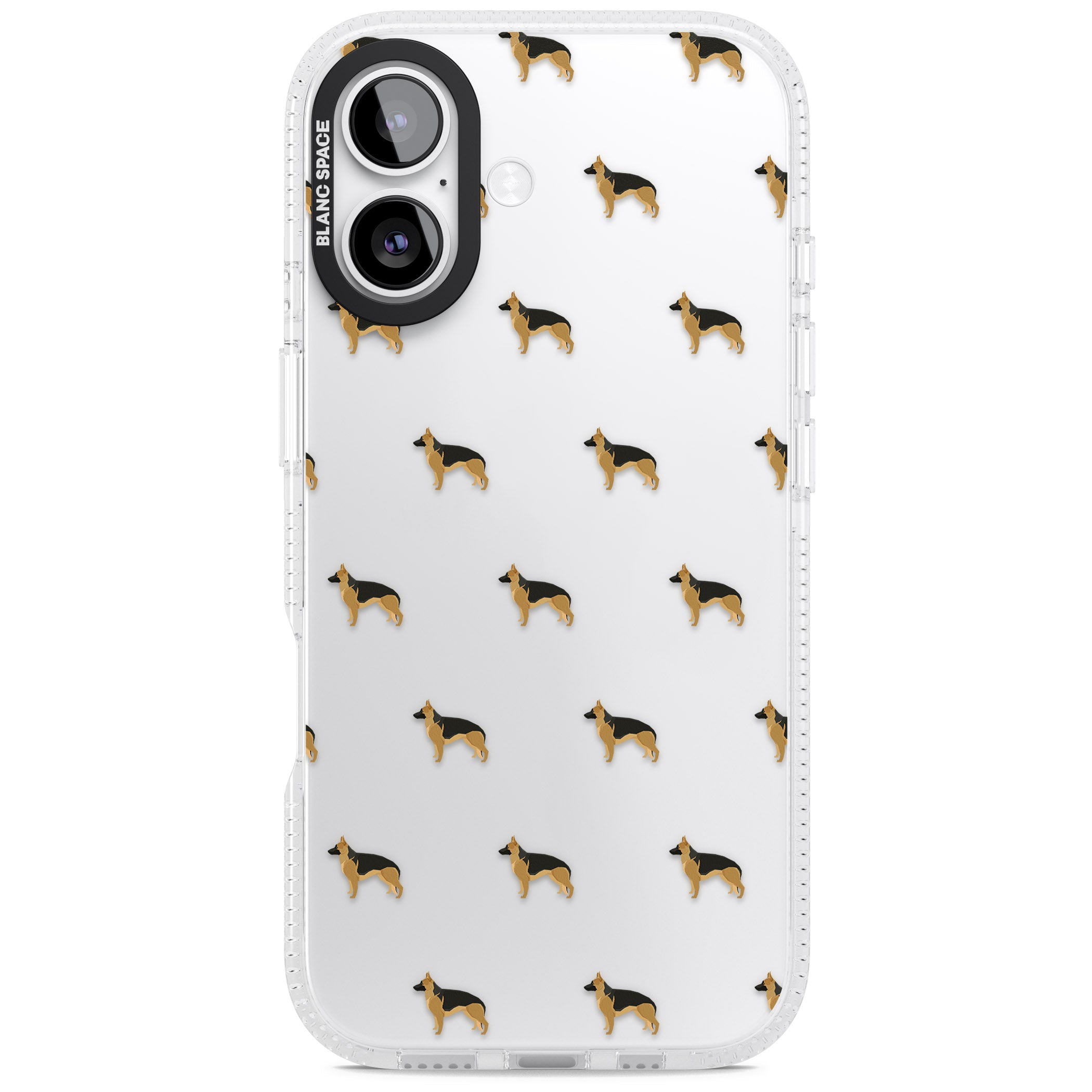 German Shepherd Pattern Clear iPhone 17 Impact Air Clear Phone Case