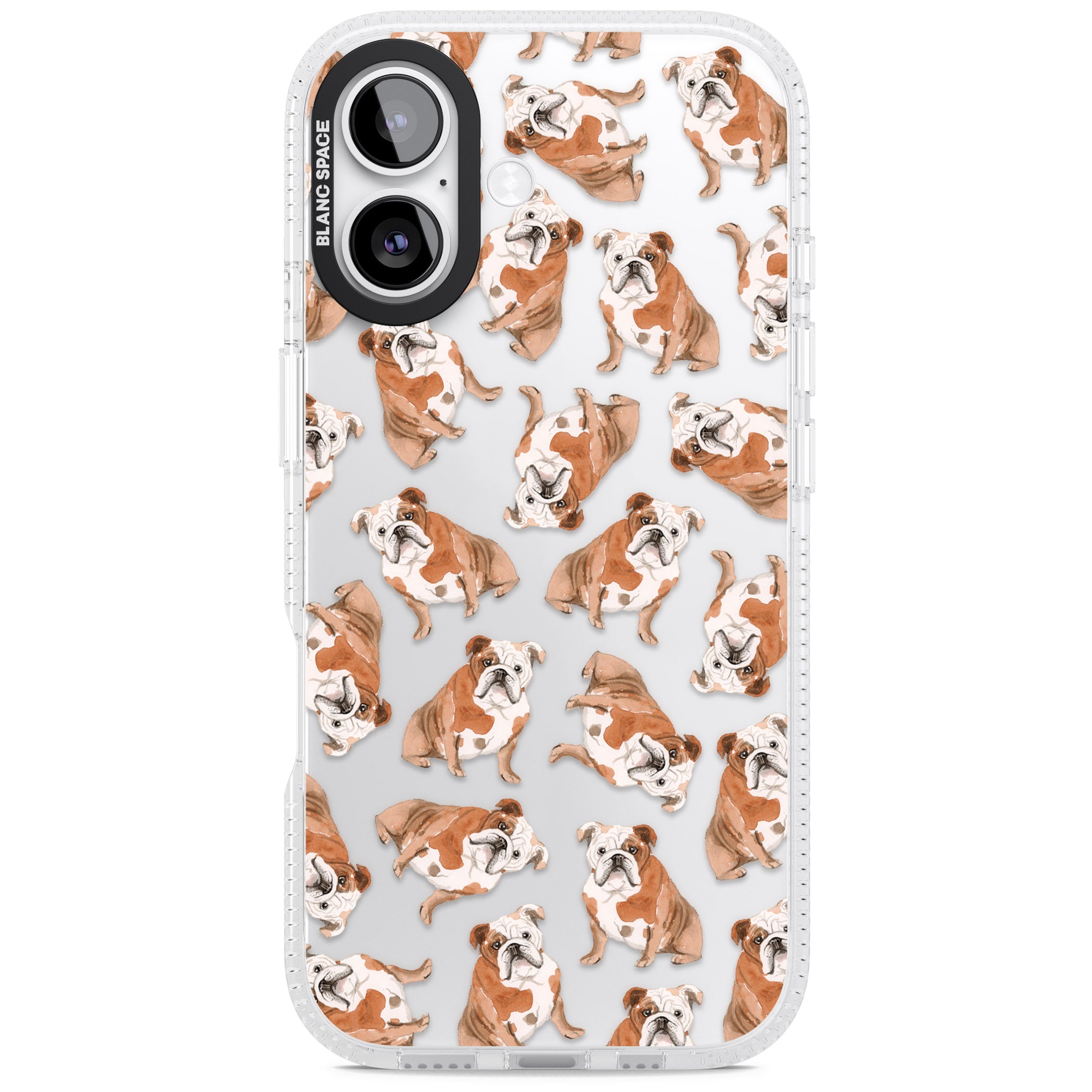 English Bulldog Watercolour Dog Pattern iPhone 17 Impact Air Clear Phone Case