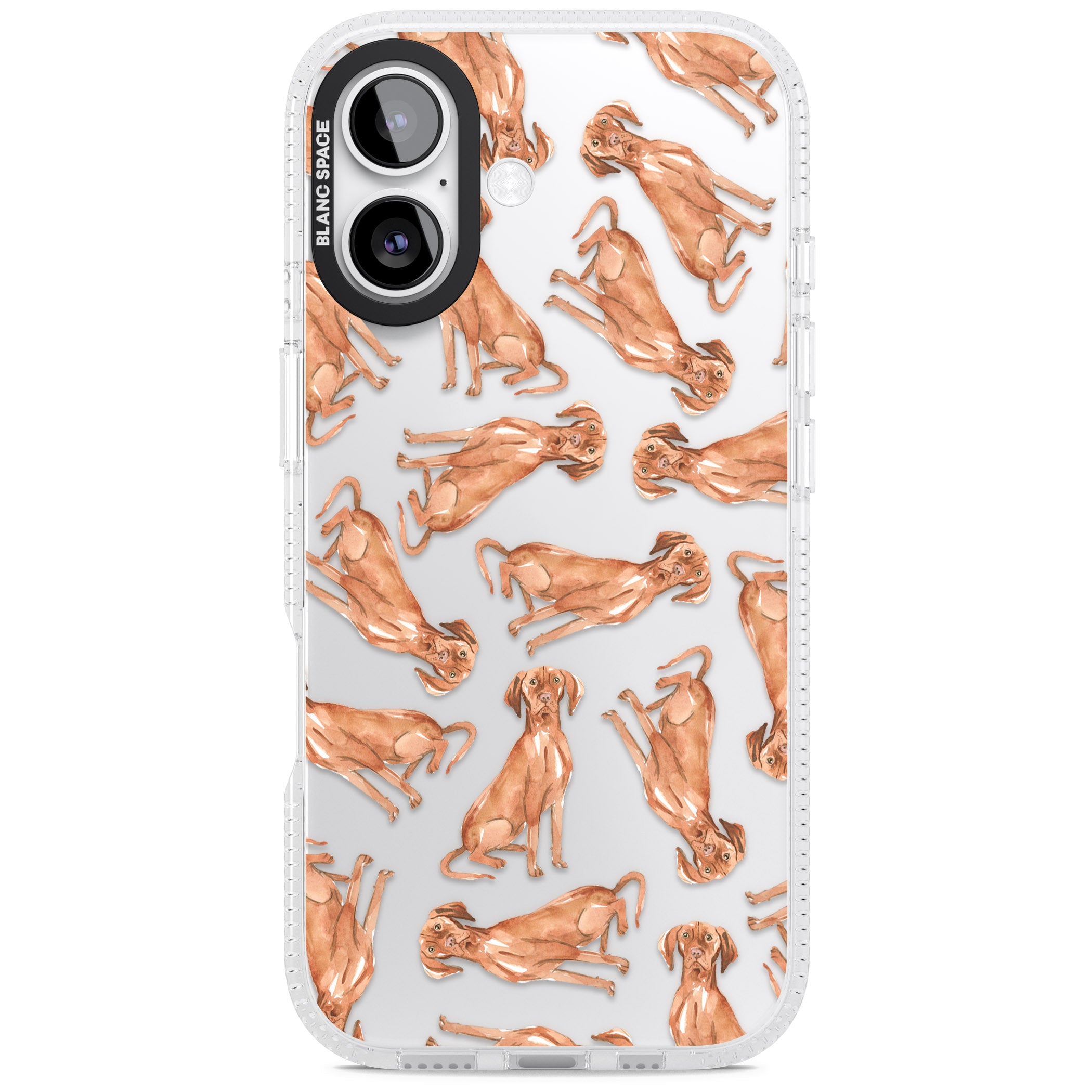Hungarian Vizsla Watercolor Pattern iPhone 17 Impact Air Clear Phone Case