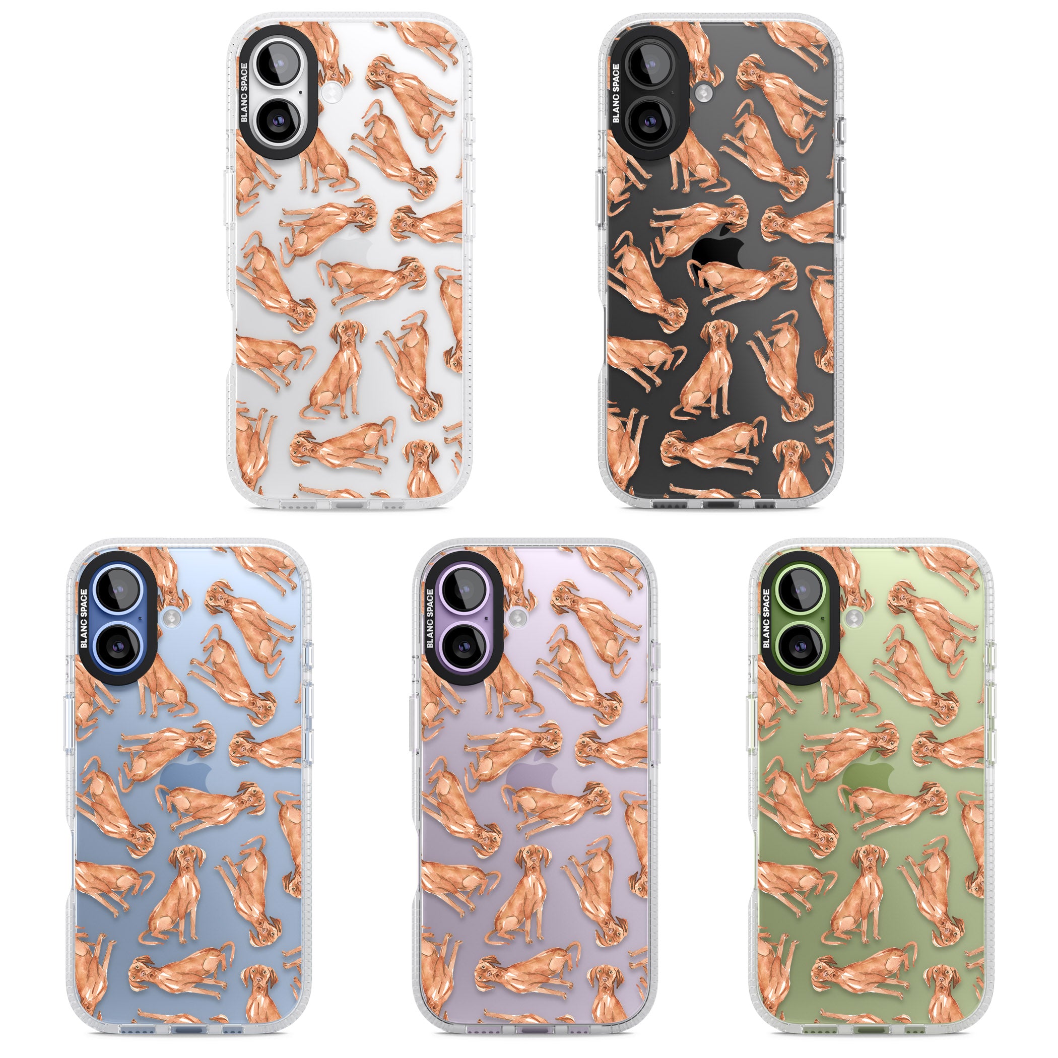 Hungarian Vizsla Watercolor Pattern iPhone 17 Impact Air Clear Phone Case APT Impact Protection