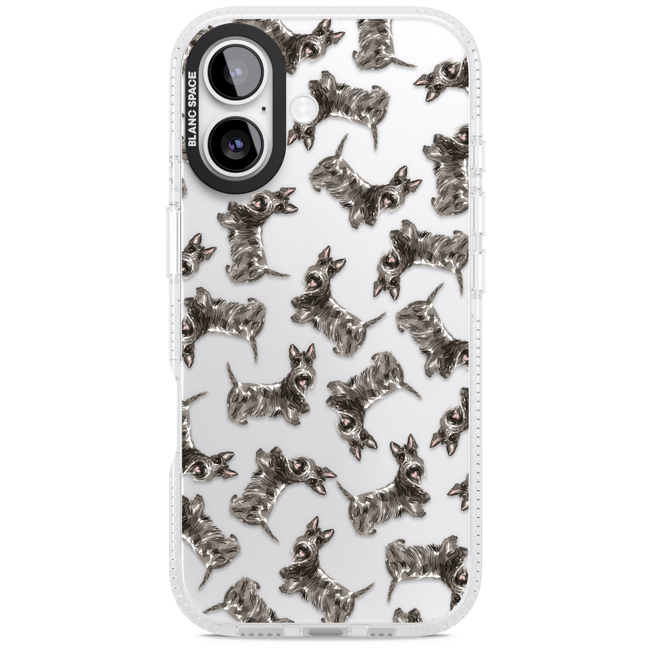 Scottish Terrier Pattern iPhone 17 Impact Air Clear Phone Case