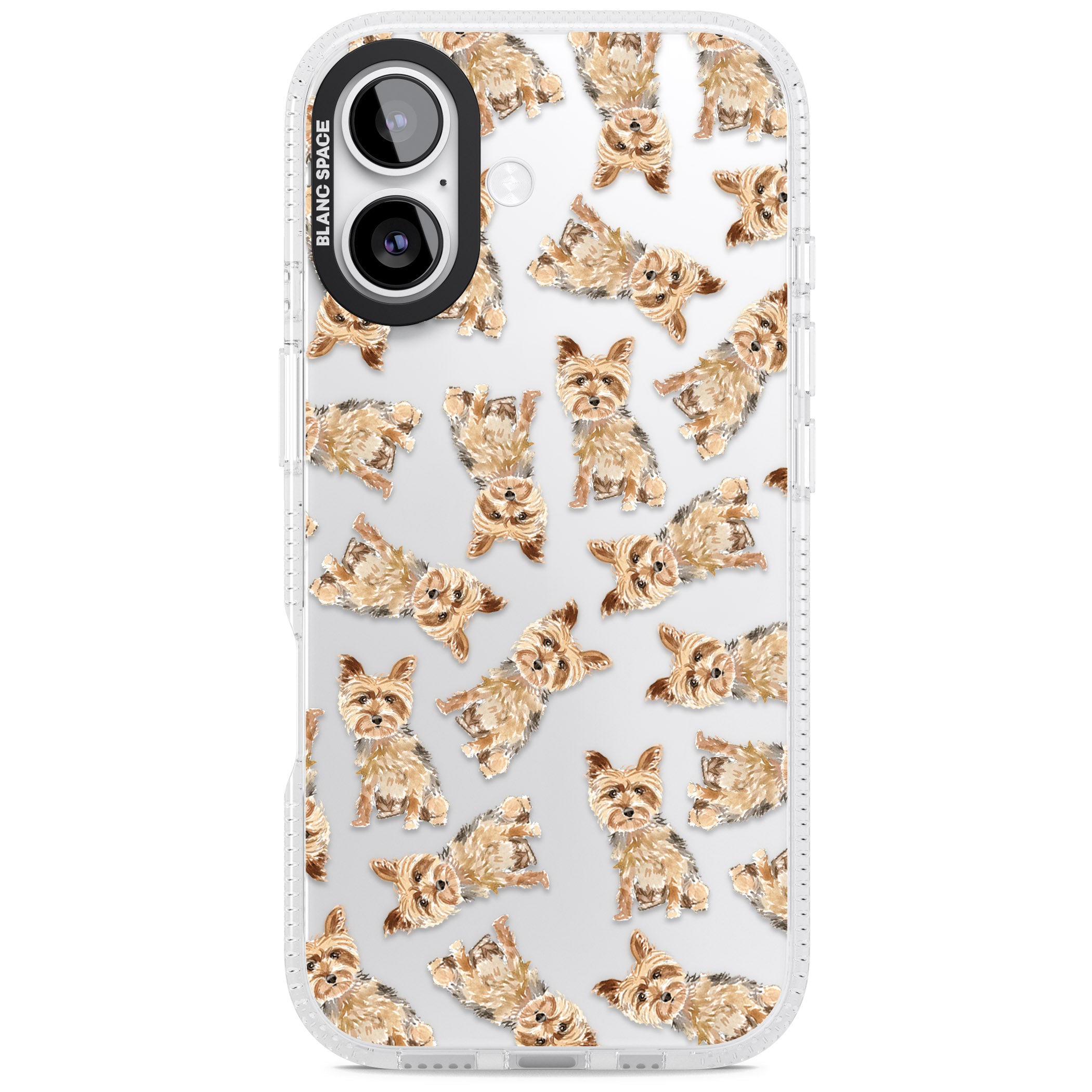 Yorkshire Terrier Dog Pattern iPhone 17 Impact Air Clear Phone Case