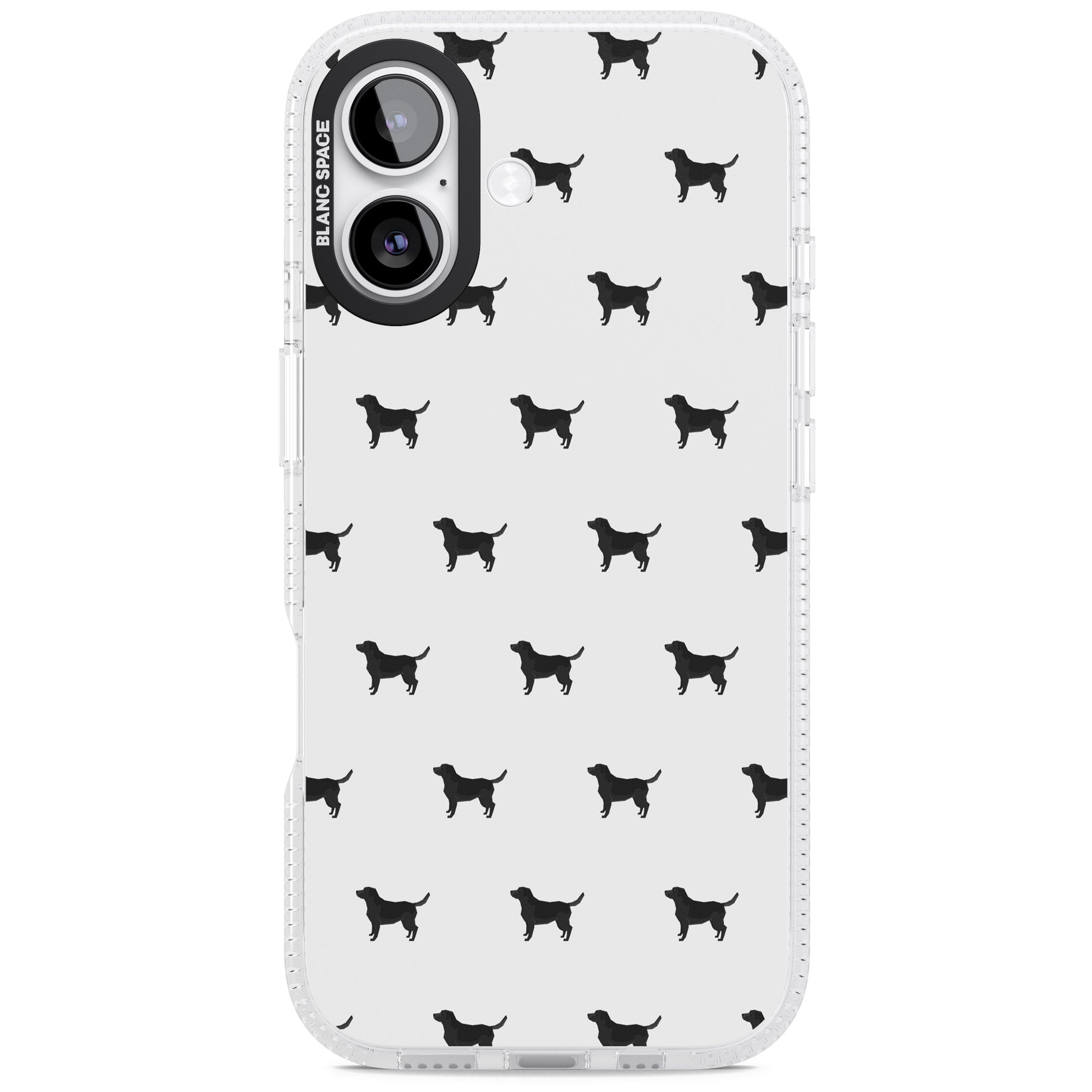 Black Labrador Spot Pattern iPhone 17 Impact Air Clear Phone Case