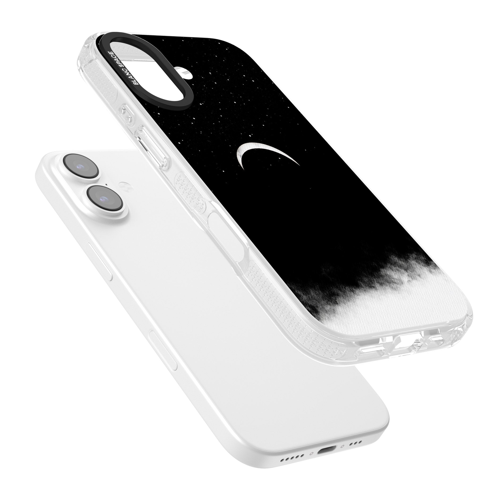 Crescent Moon Night Sky iPhone 17 Impact Air Clear Phone Case Colours