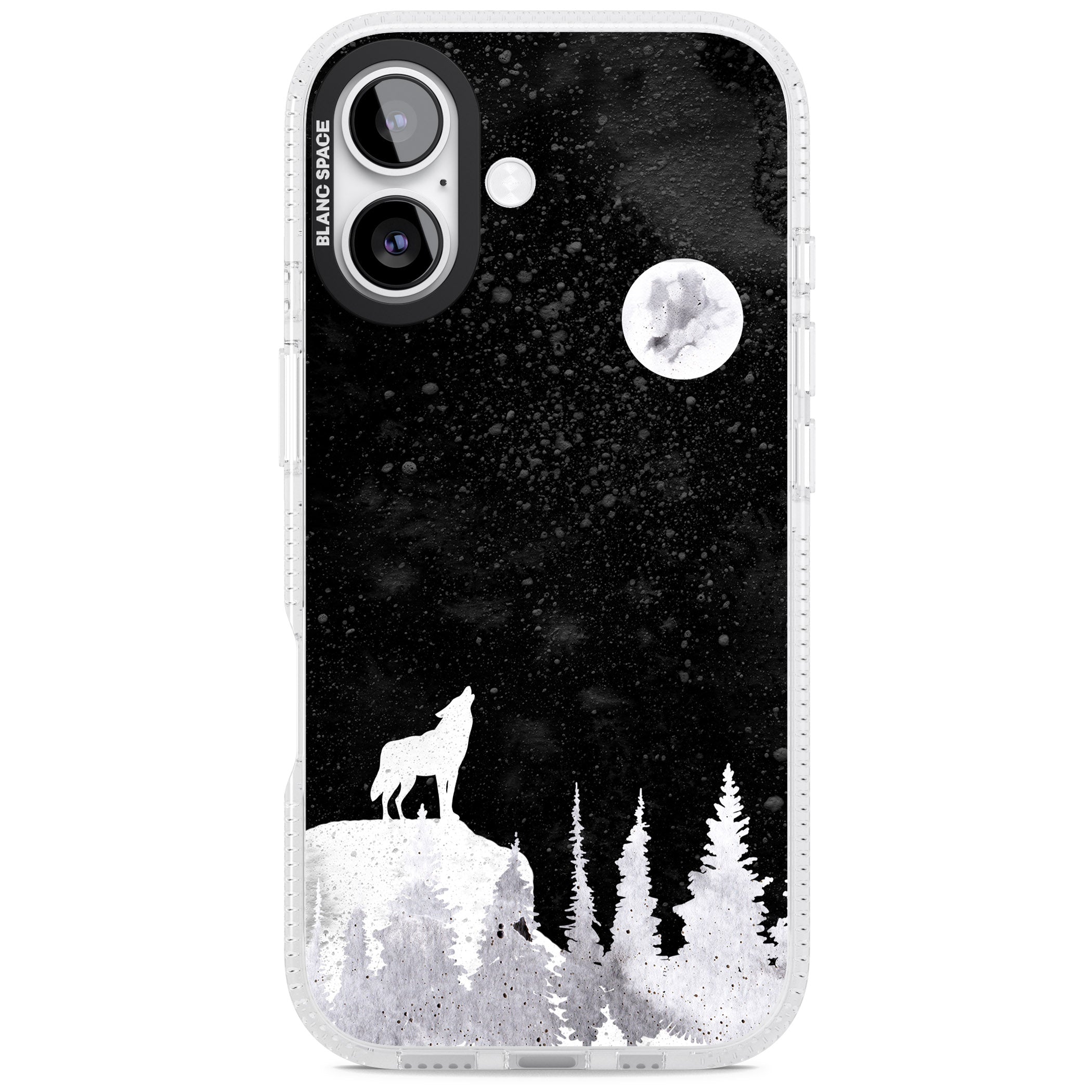 Moon Phases: Wolf & Full Moon iPhone 17 Impact Air Clear Phone Case