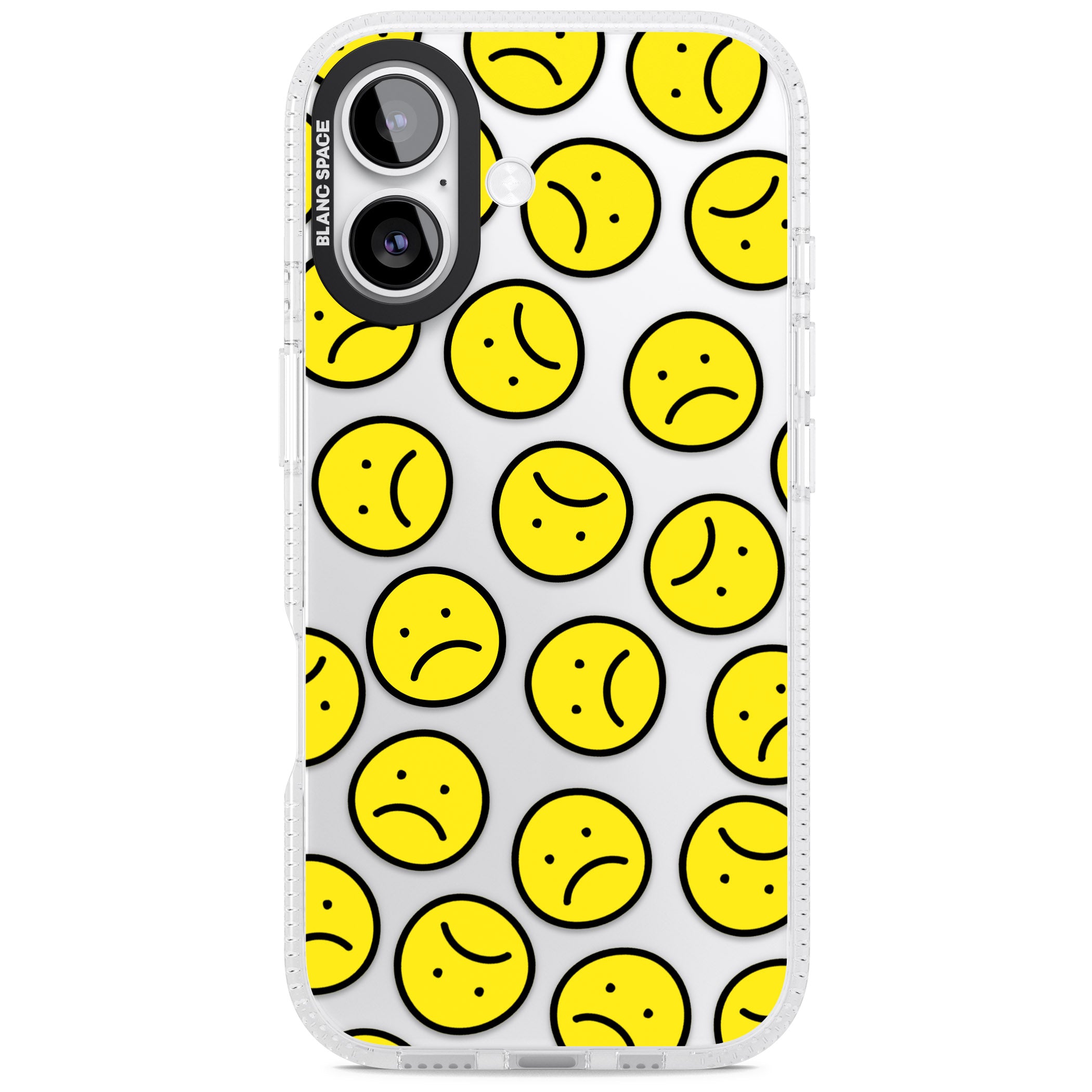 Sad Face Clear Pattern iPhone 17 Impact Air Clear Phone Case