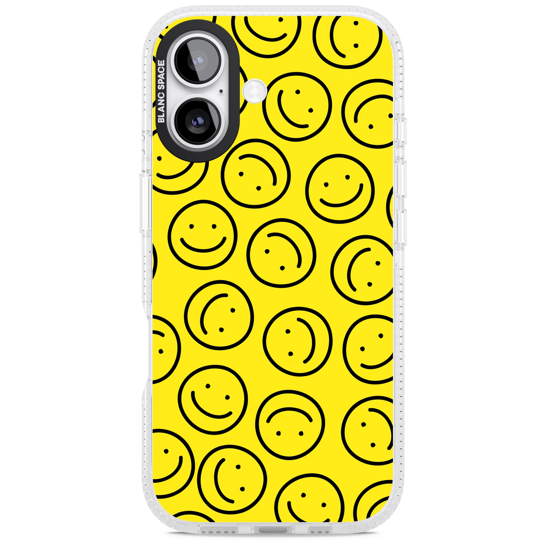 Happy Face Pattern iPhone 17 Impact Air Clear Phone Case