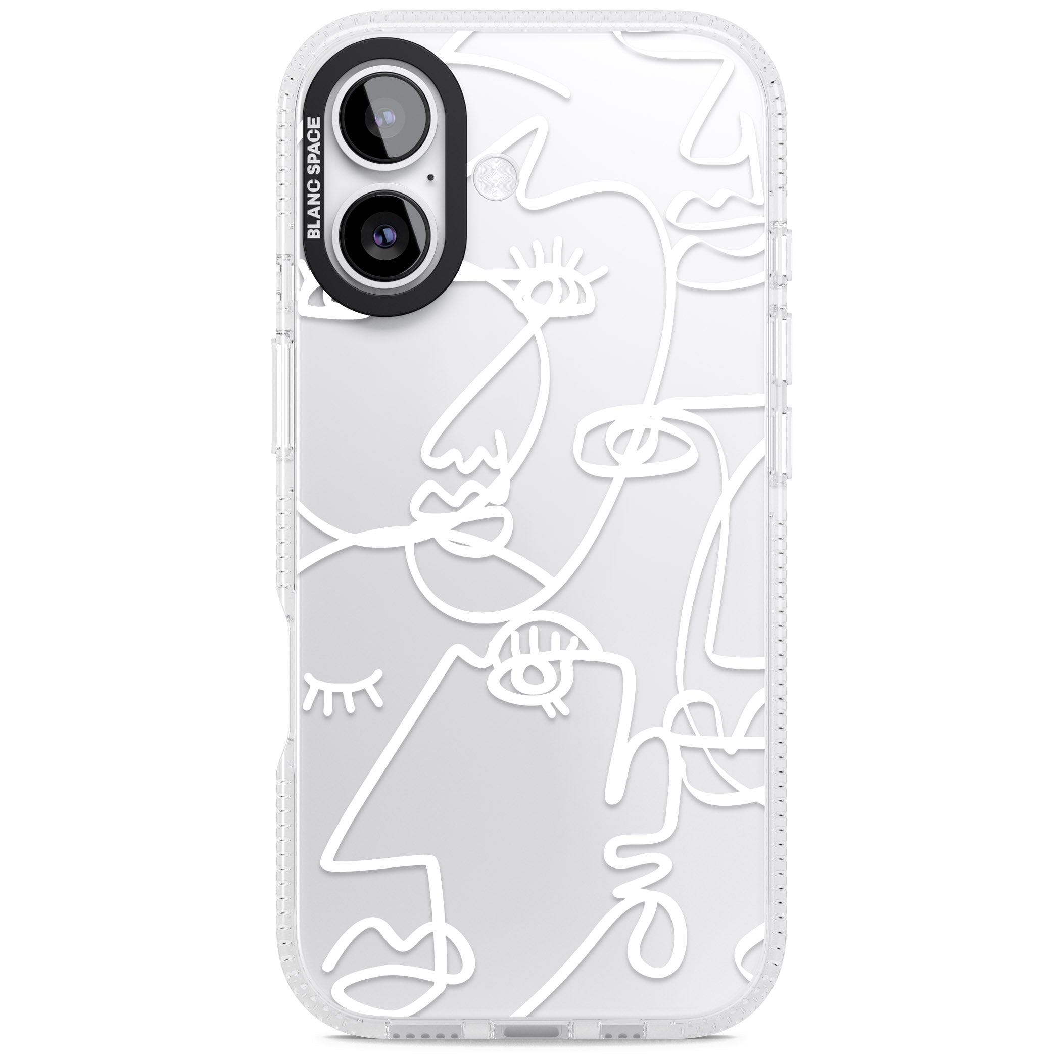 Abstract Line Art White Clear iPhone 17 Impact Air Clear Phone Case