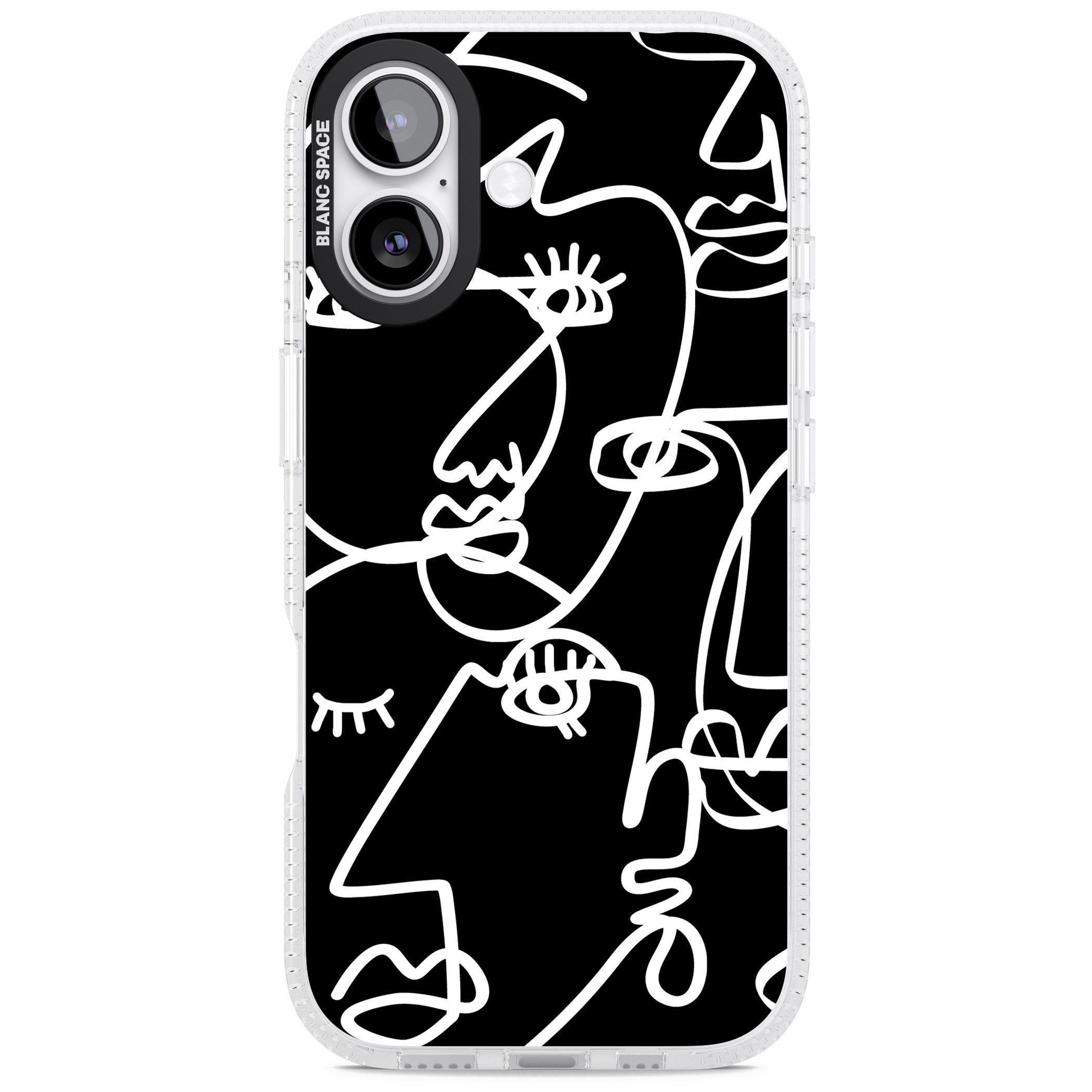 Abstract Line Art White Black iPhone 17 Impact Air Clear Phone Case