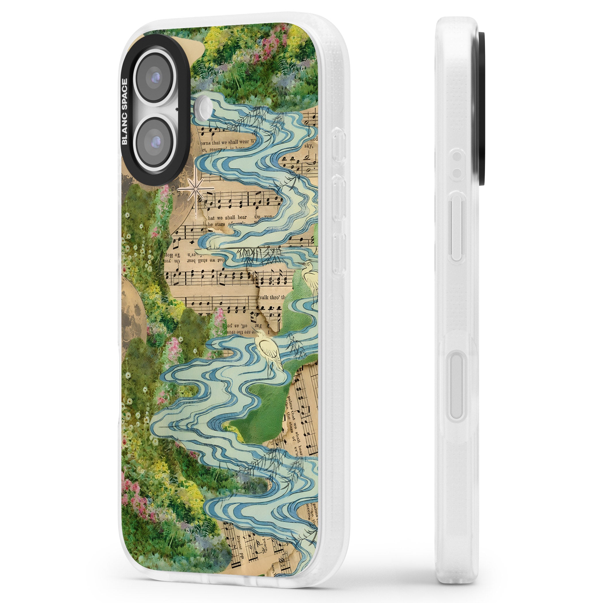 Musical River iPhone 17 Impact Air Clear Phone Case Side Profile