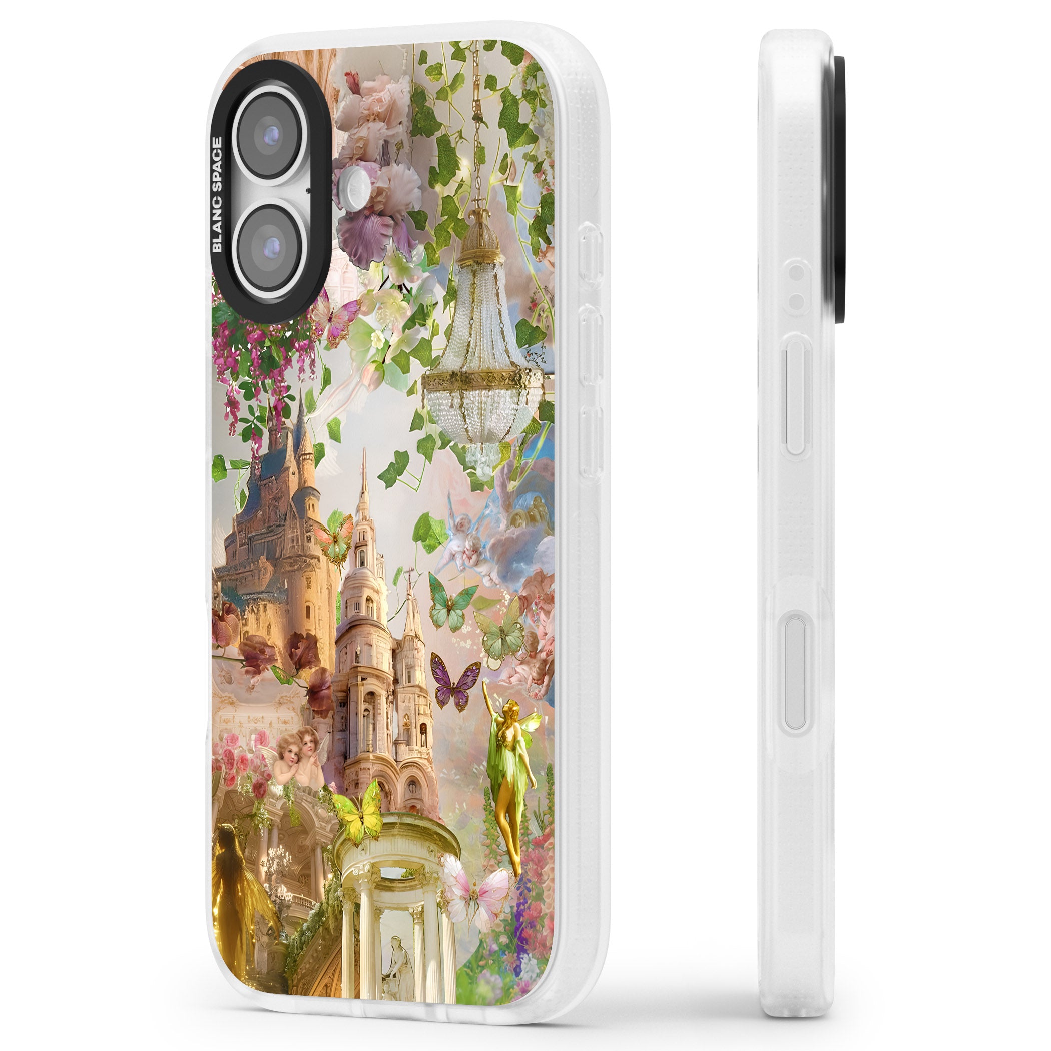 Fairies & Castles Collage iPhone 17 Impact Air Clear Phone Case Side Profile