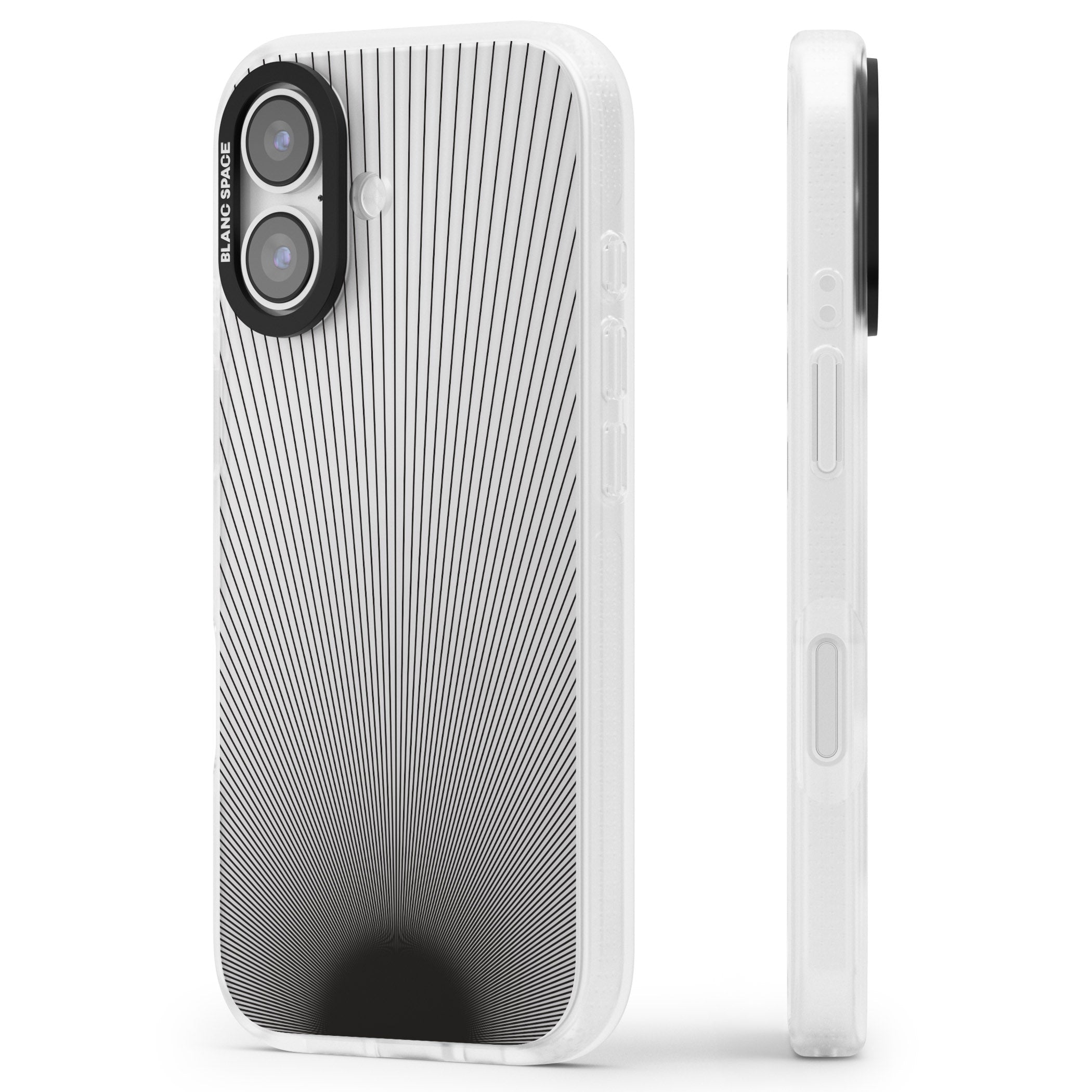 Linear Sunburst iPhone 17 Impact Air Clear Phone Case Side Profile