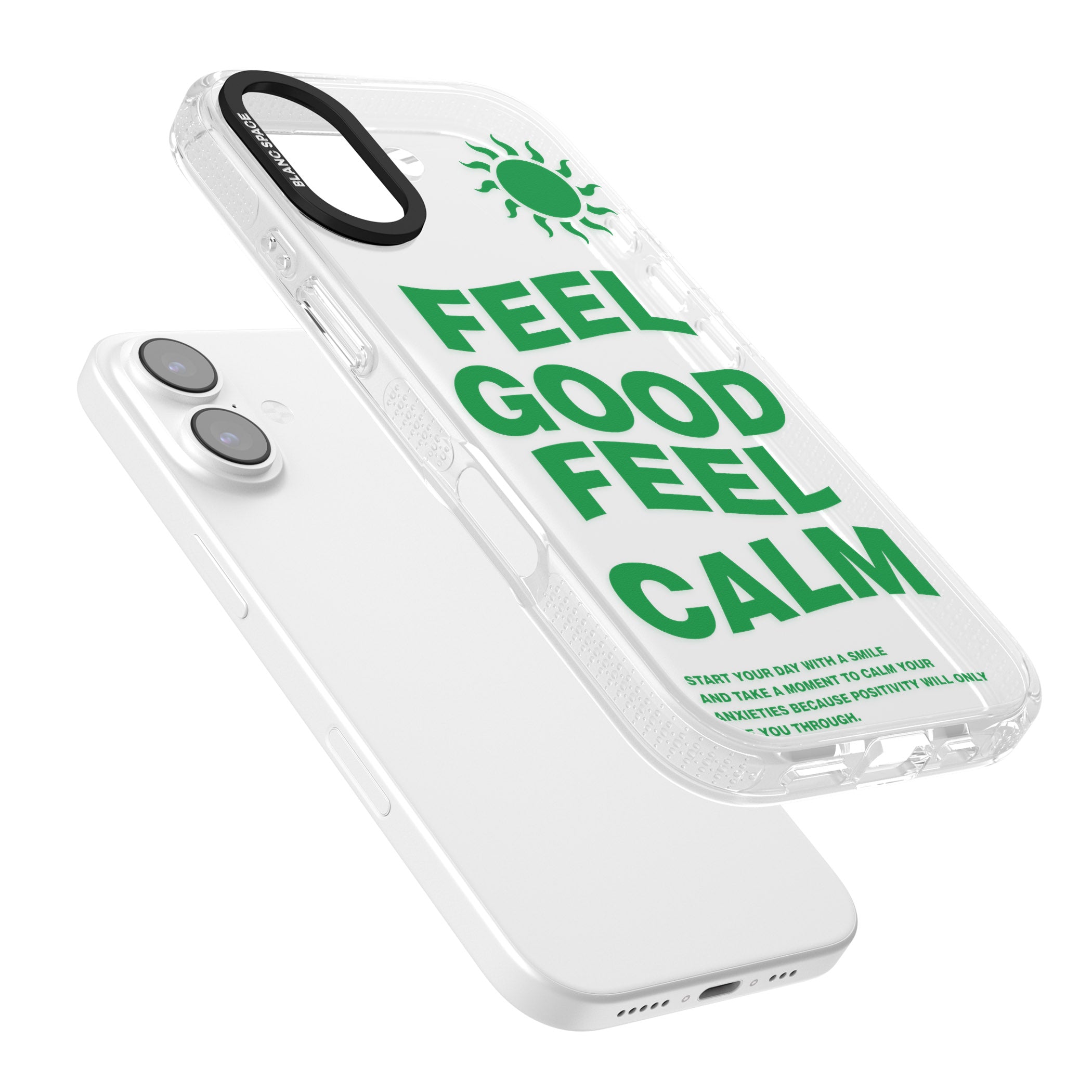 Feel Good Feel Calm (Green) iPhone 17 Impact Air Clear Phone Case Colours