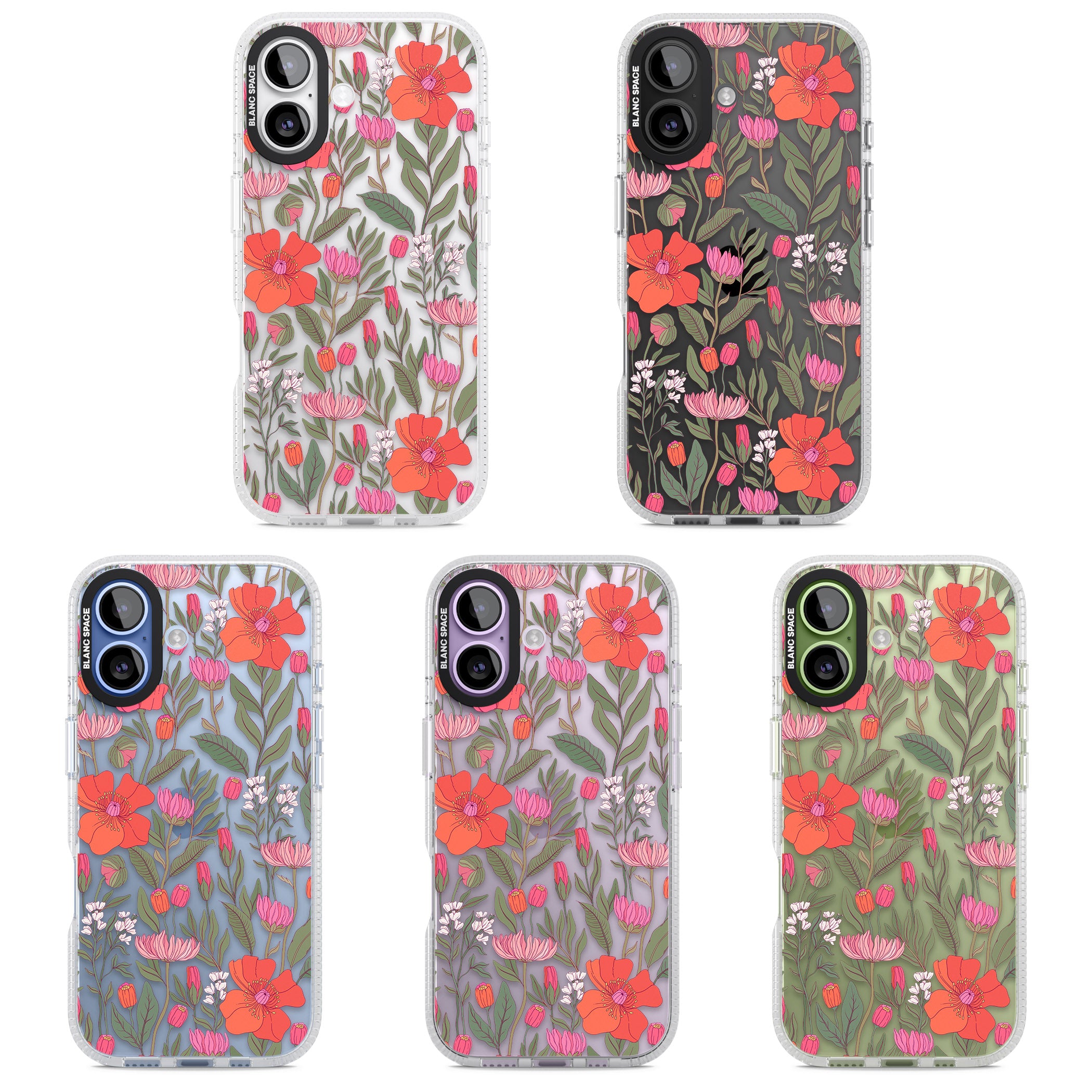 Peachy Floral iPhone 17 Impact Air Clear Phone Case APT Impact Protection