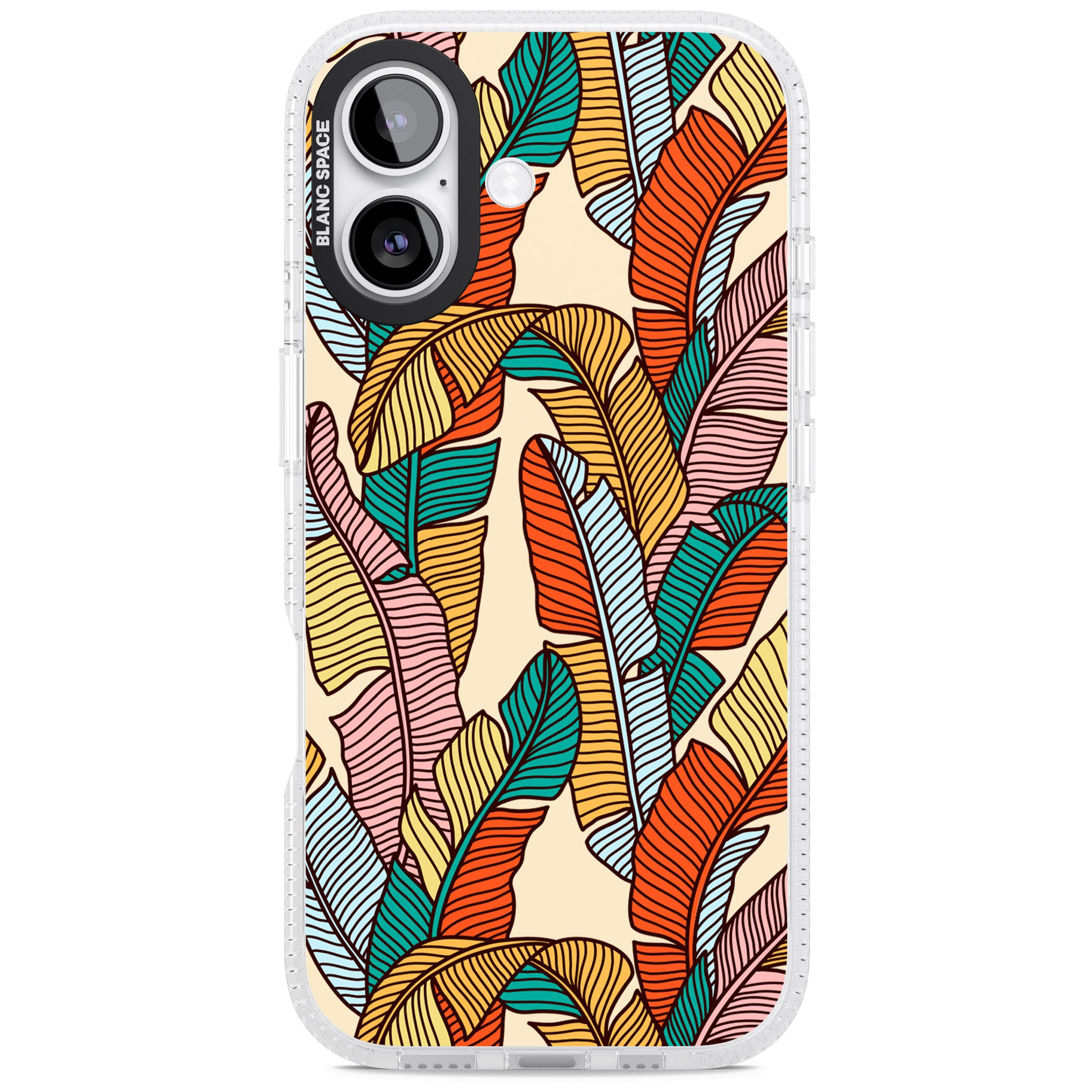 Pastel Palm Leaves iPhone 17 Impact Air Clear Phone Case
