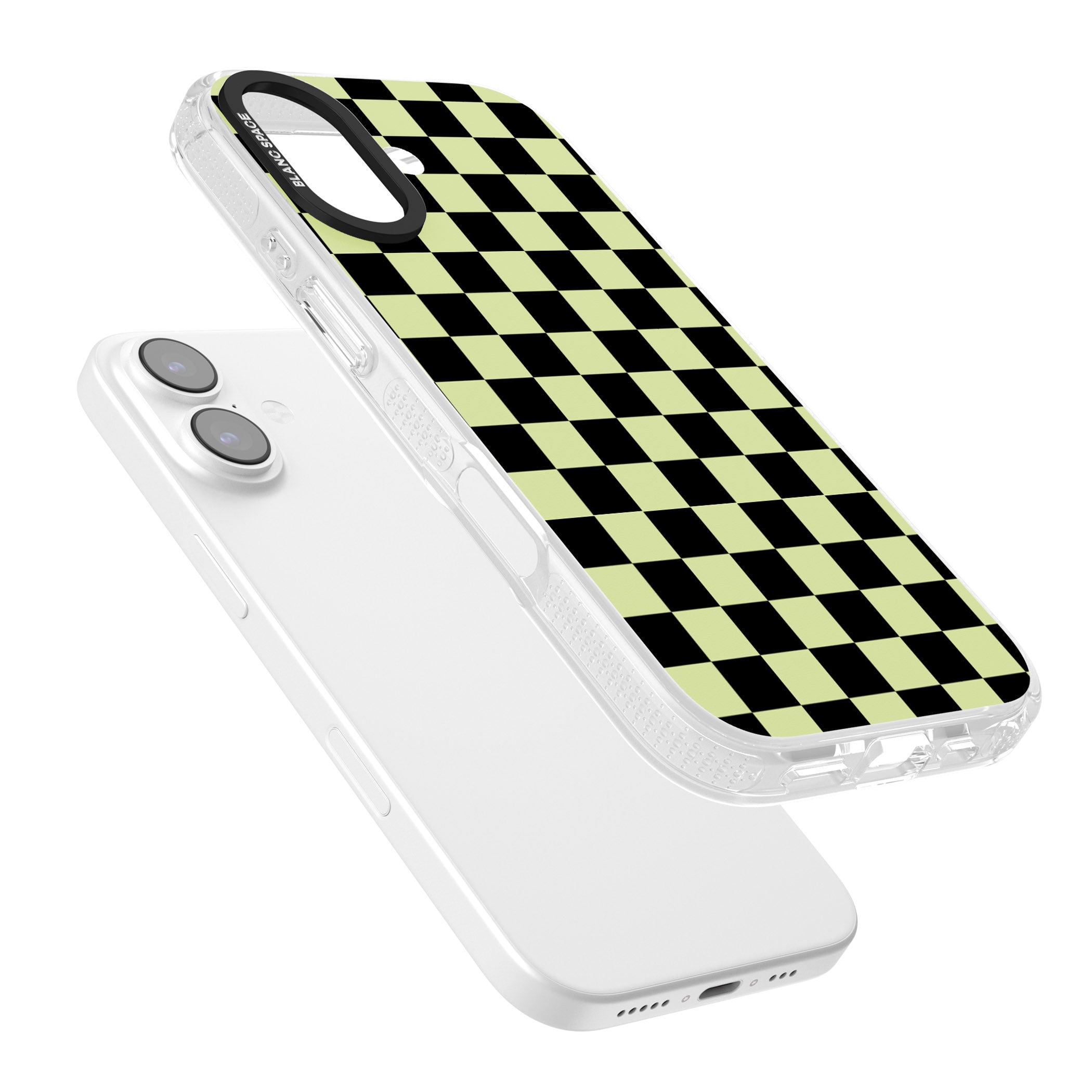 Black & Lime Check iPhone 17 Impact Air Clear Phone Case Colours