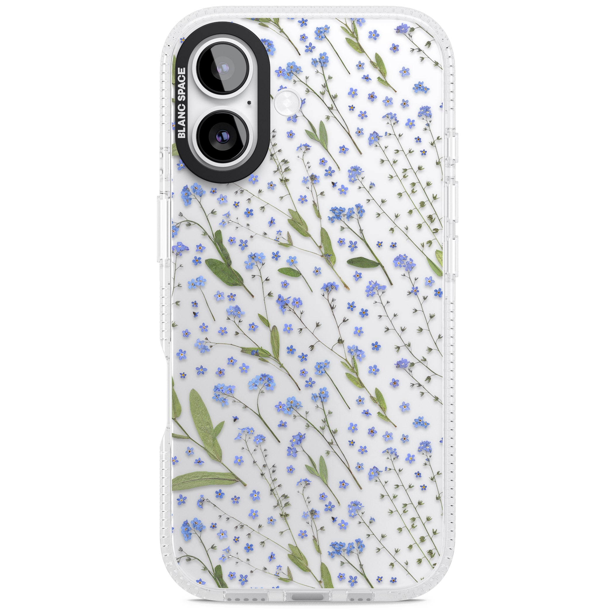 Blue Meadow Floral iPhone 17 Impact Air Clear Phone Case