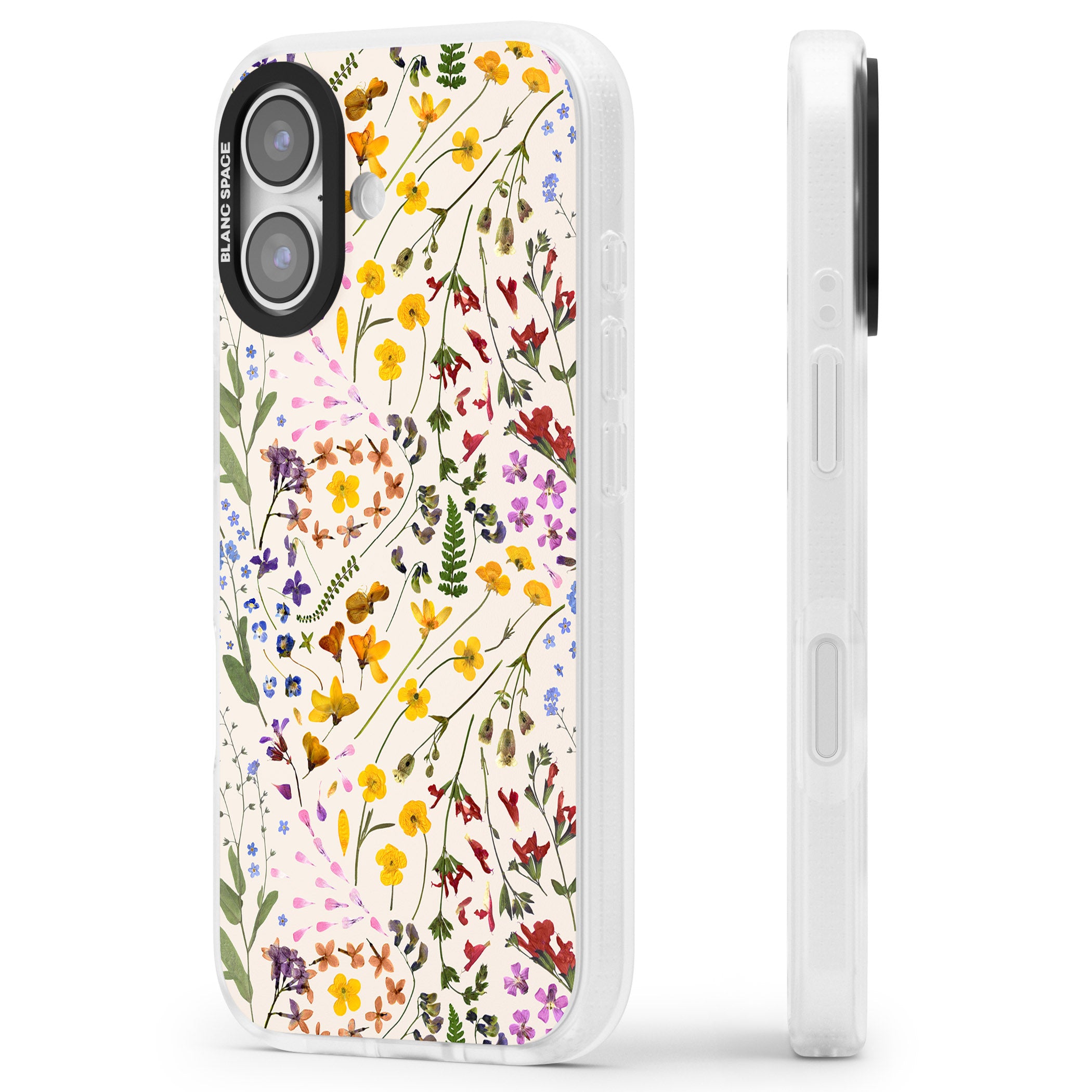 Wildflower Bouquet Cream iPhone 17 Impact Air Clear Phone Case Side Profile
