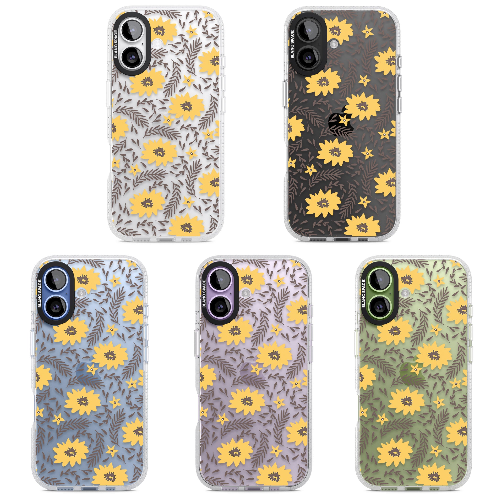 Yellow Blossoms Floral iPhone 17 Impact Air Clear Phone Case APT Impact Protection
