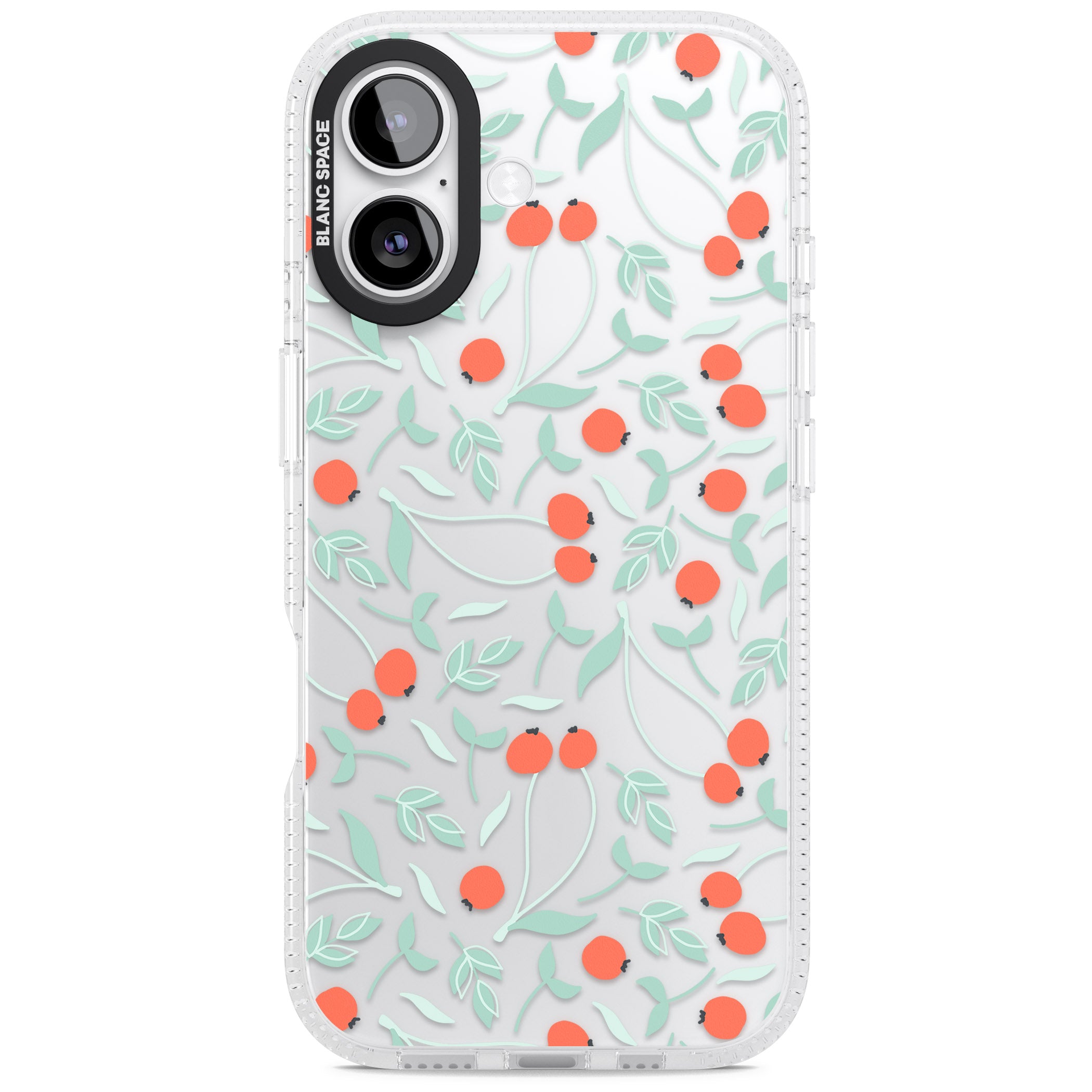 Red Berries Floral iPhone 17 Impact Air Clear Phone Case