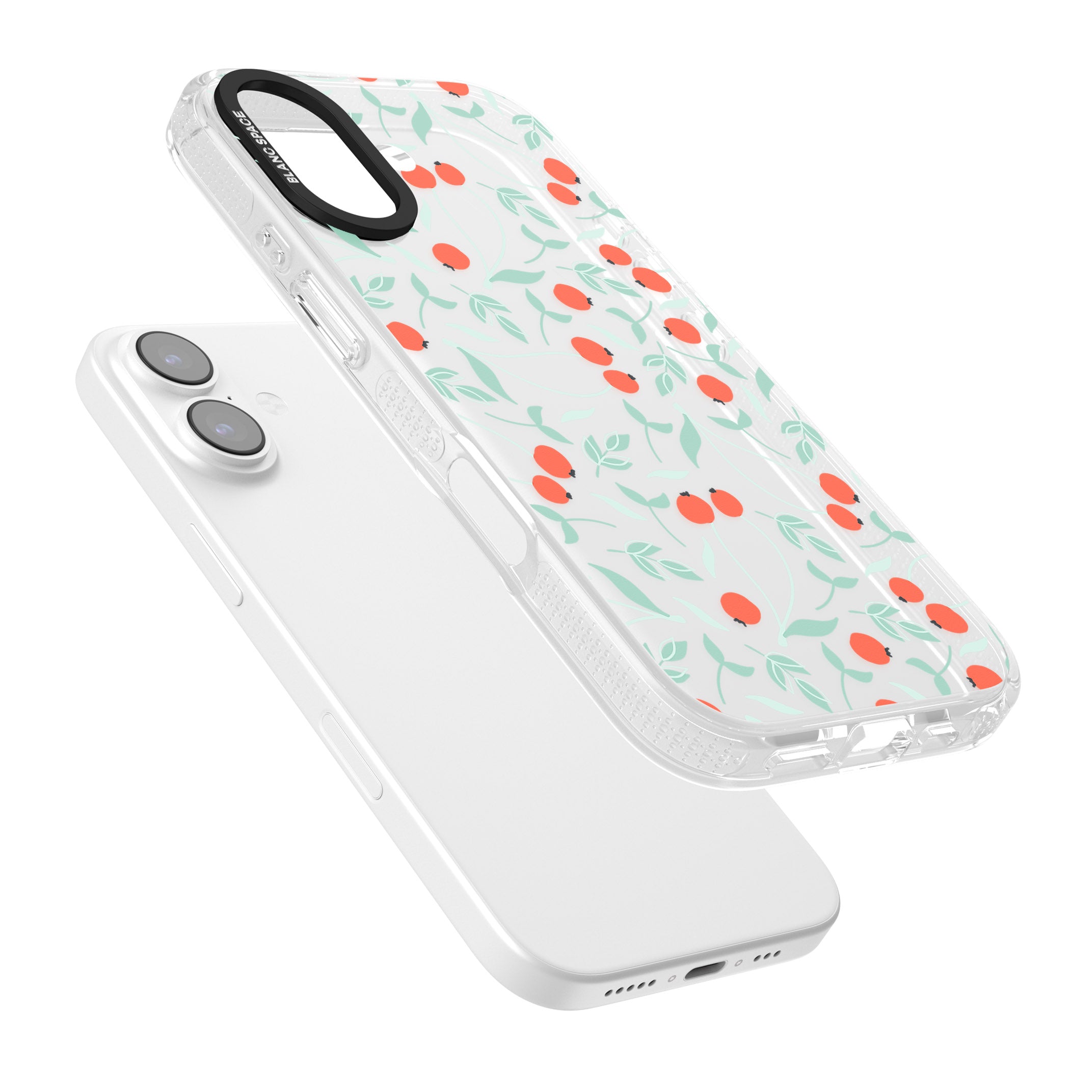 Red Berries Floral iPhone 17 Impact Air Clear Phone Case Colours