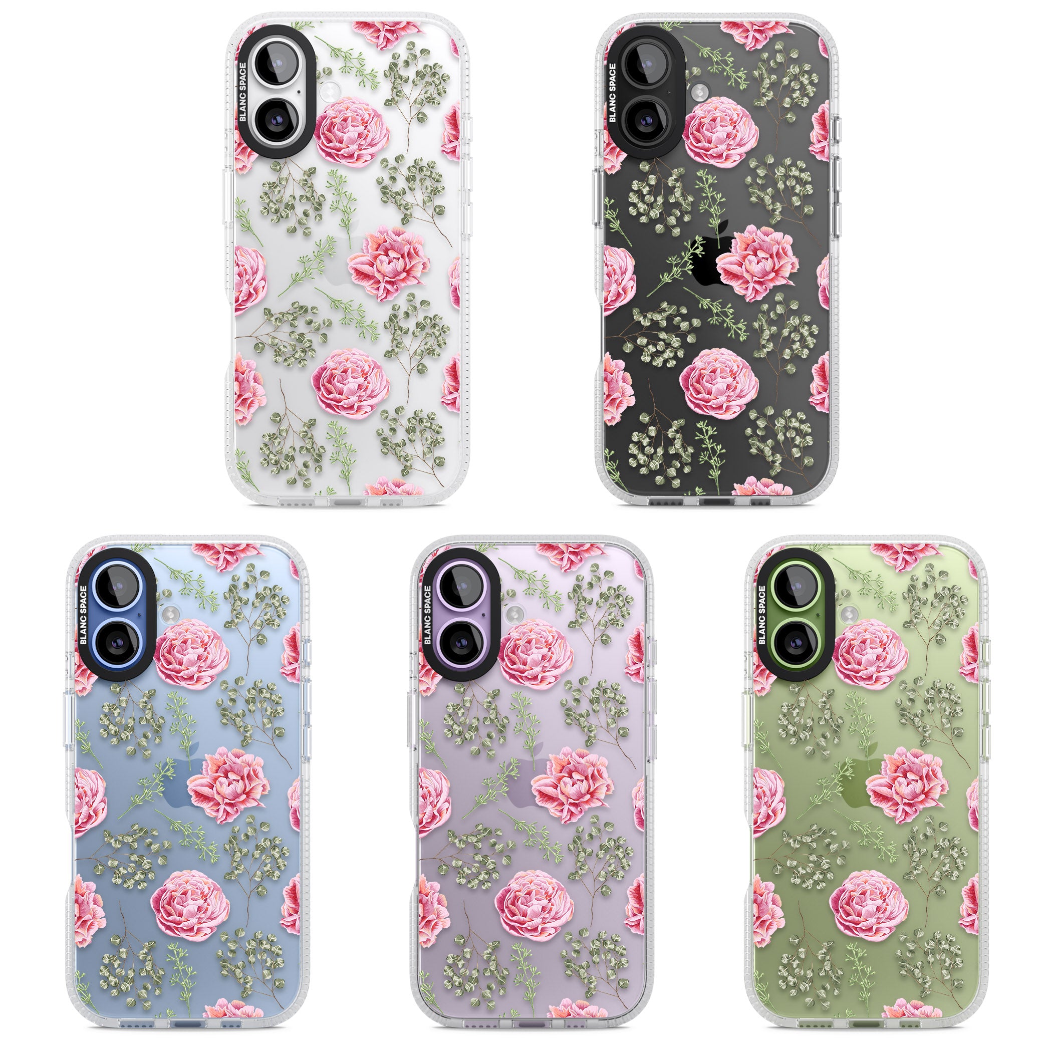 Roses & Eucalyptus Floral iPhone 17 Impact Air Clear Phone Case APT Impact Protection