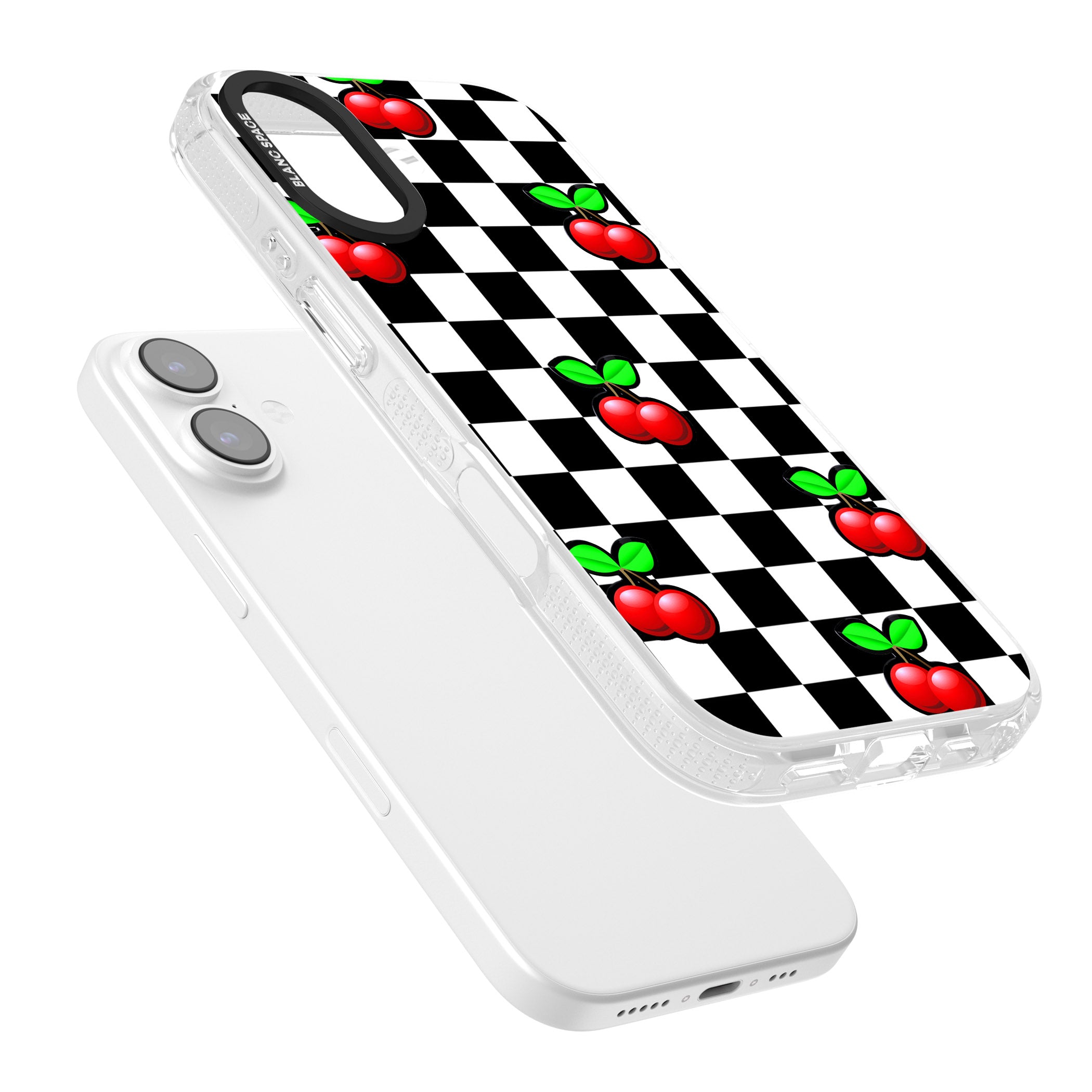 Checkered Cherry iPhone 17 Impact Air Clear Phone Case Colours