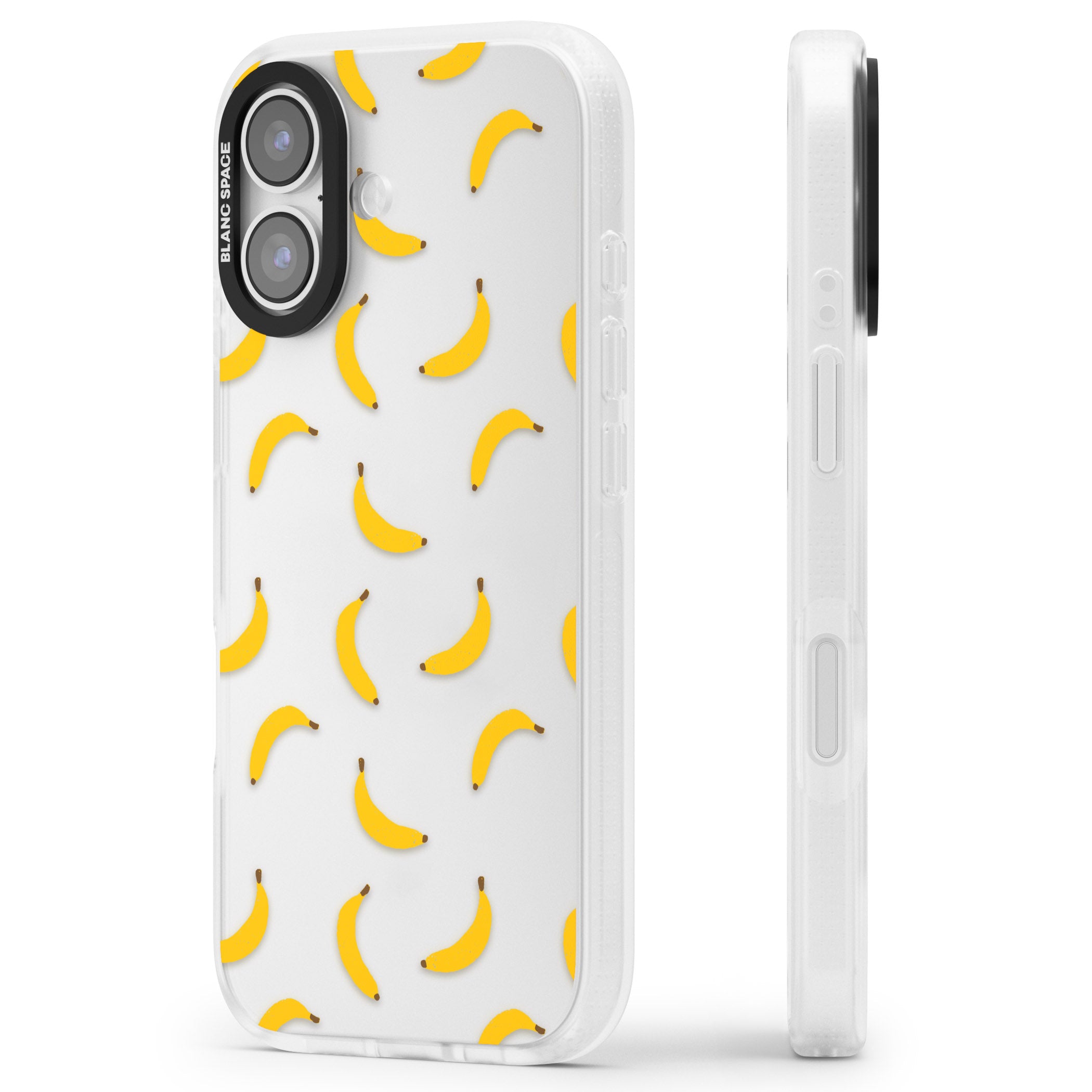 Banana Pattern iPhone 17 Impact Air Clear Phone Case Side Profile