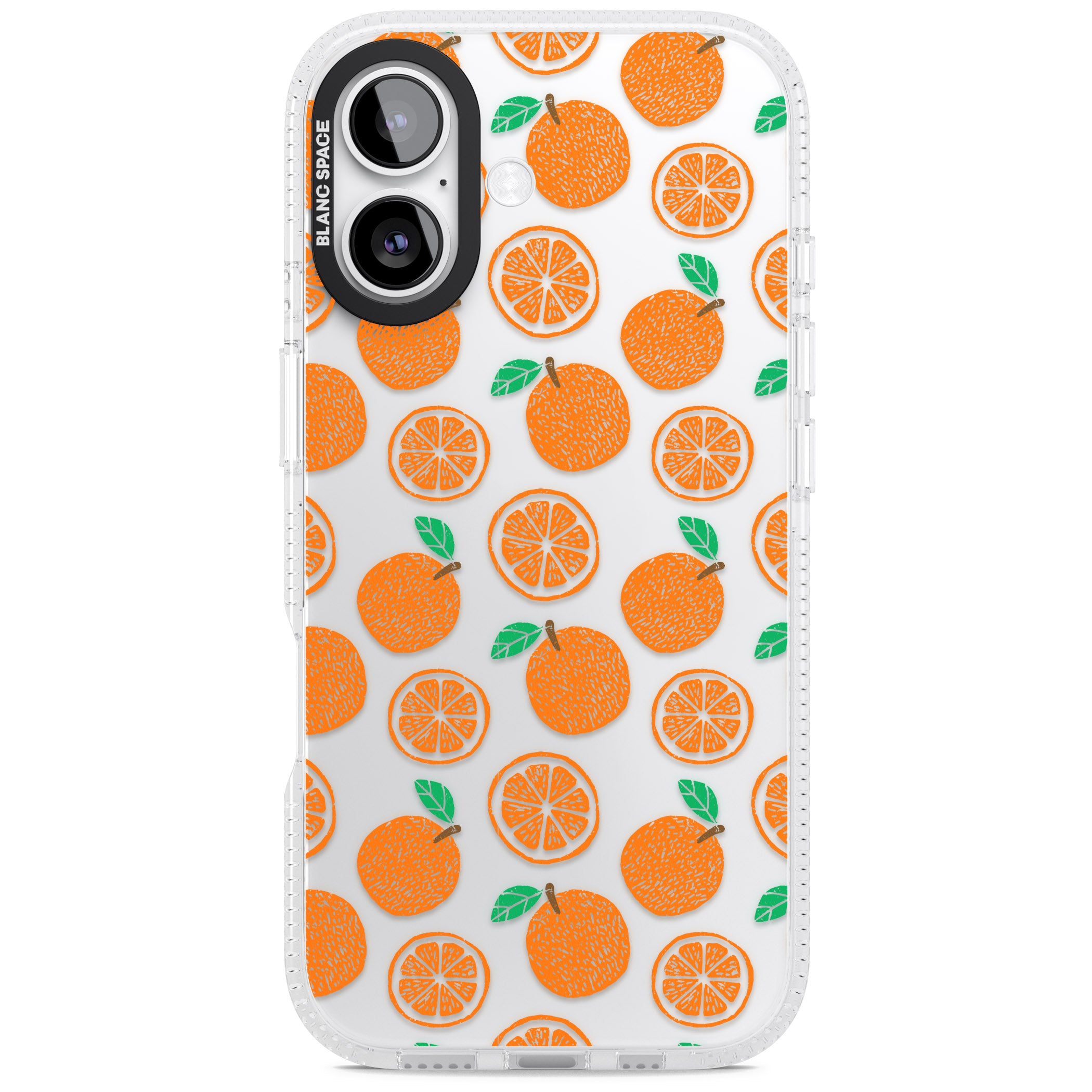 Orange Pattern iPhone 17 Impact Air Clear Phone Case