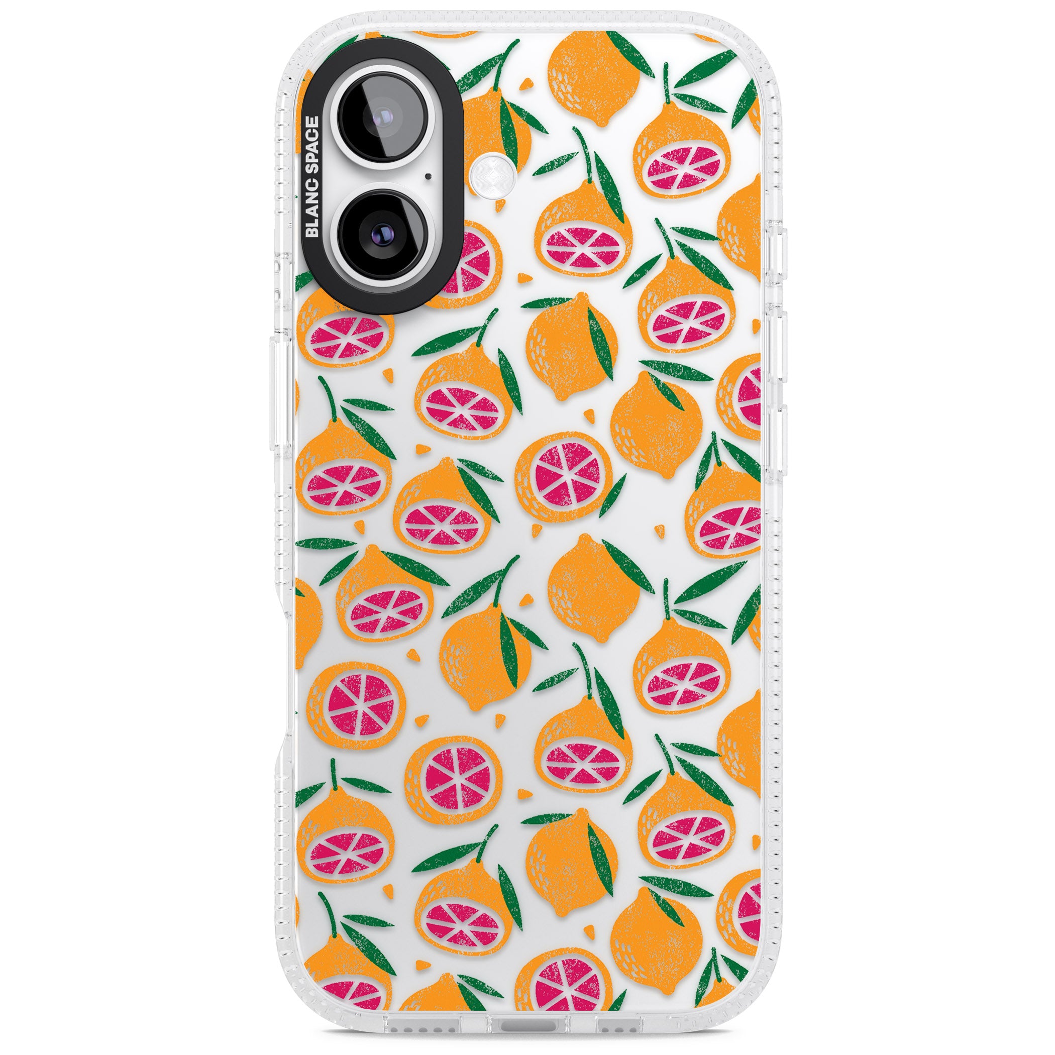 Blood Orange Fruit Pattern Transparent iPhone 17 Impact Air Clear Phone Case