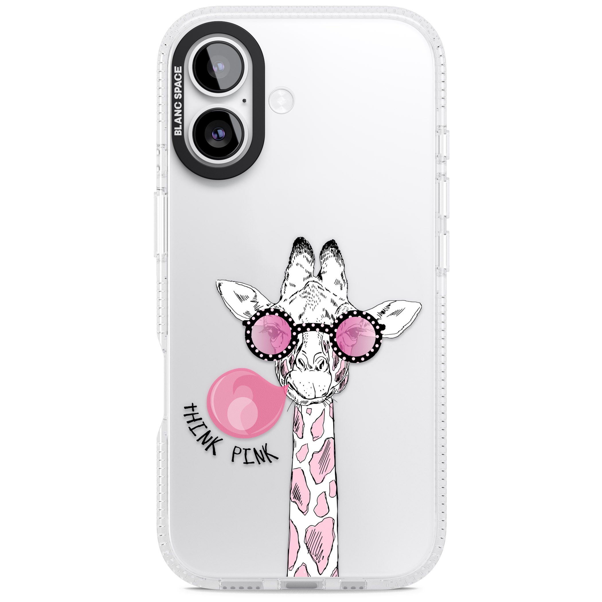 Think Pink Giraffe iPhone 17 Impact Air Clear Phone Case