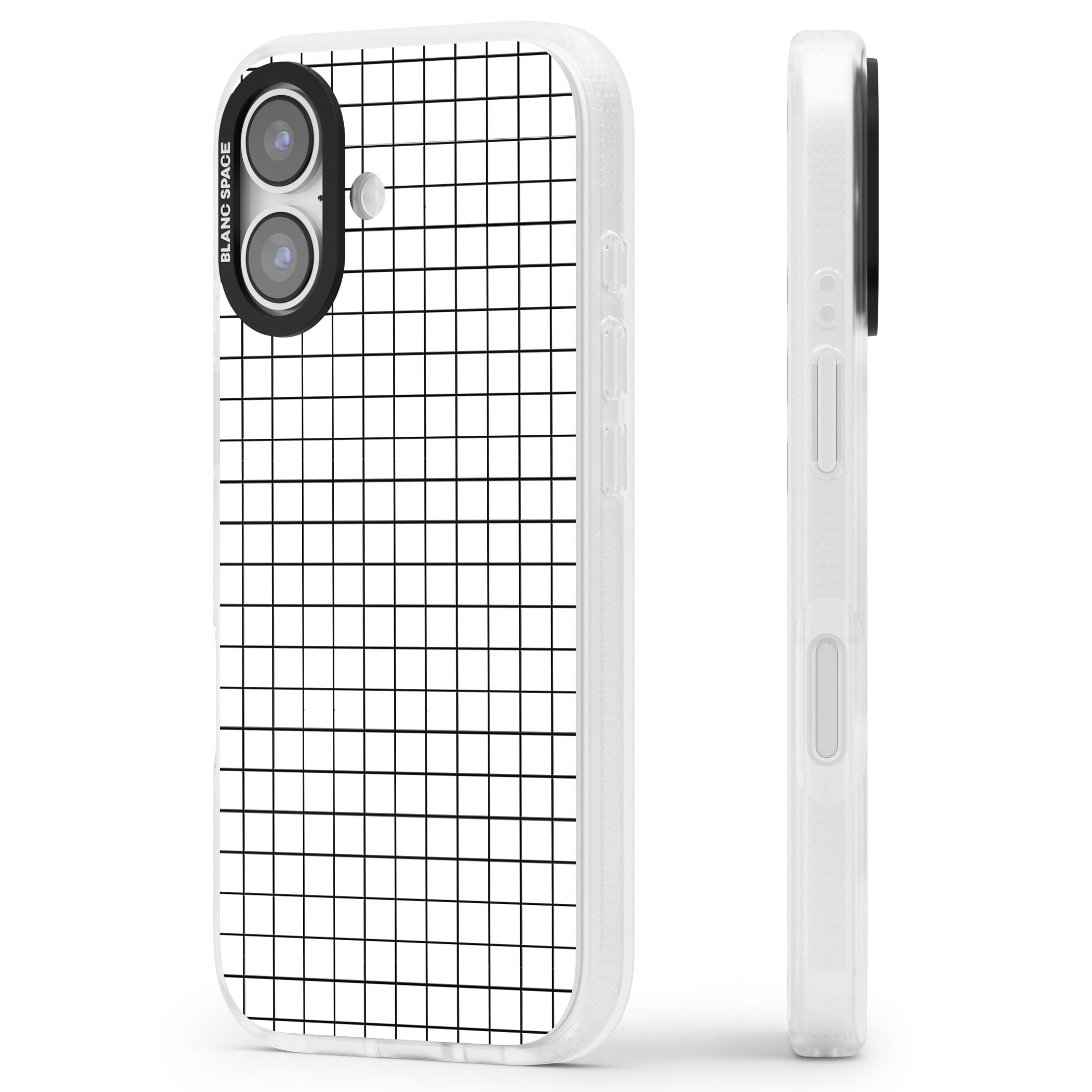 Minimal Black Grid iPhone 17 Impact Air Clear Phone Case Side Profile