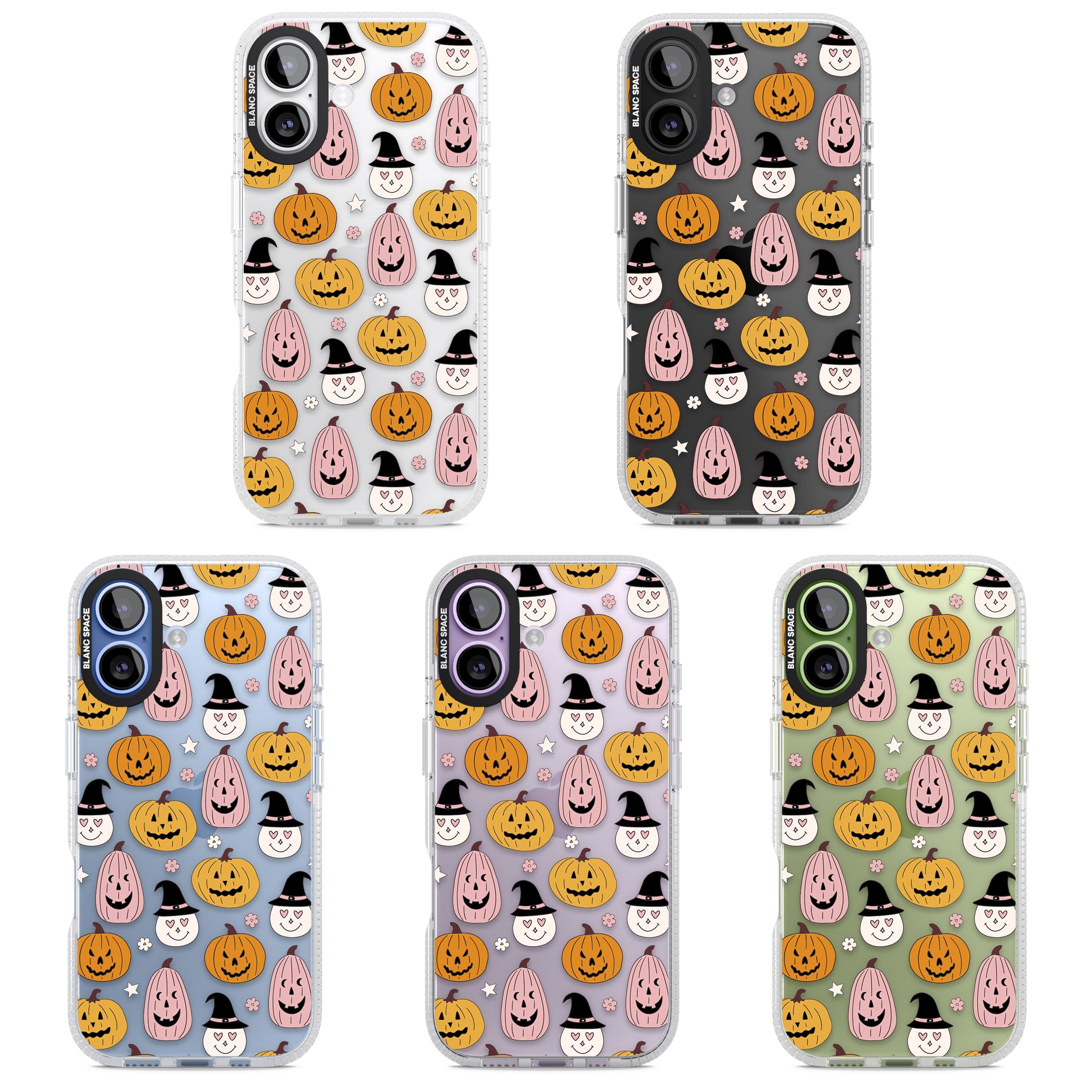 Witches And Pumpkins Pattern iPhone 17 Impact Air Clear Phone Case APT Impact Protection