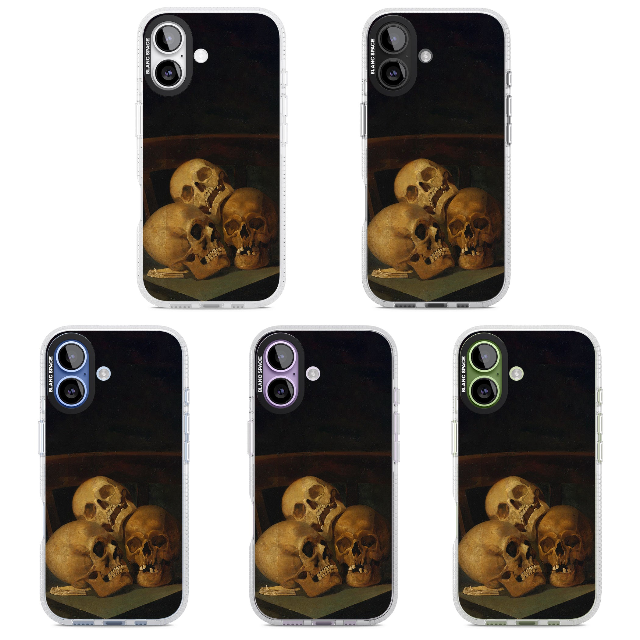 Still Life Of Three Skulls iPhone 17 Impact Air Clear Phone Case APT Impact Protection