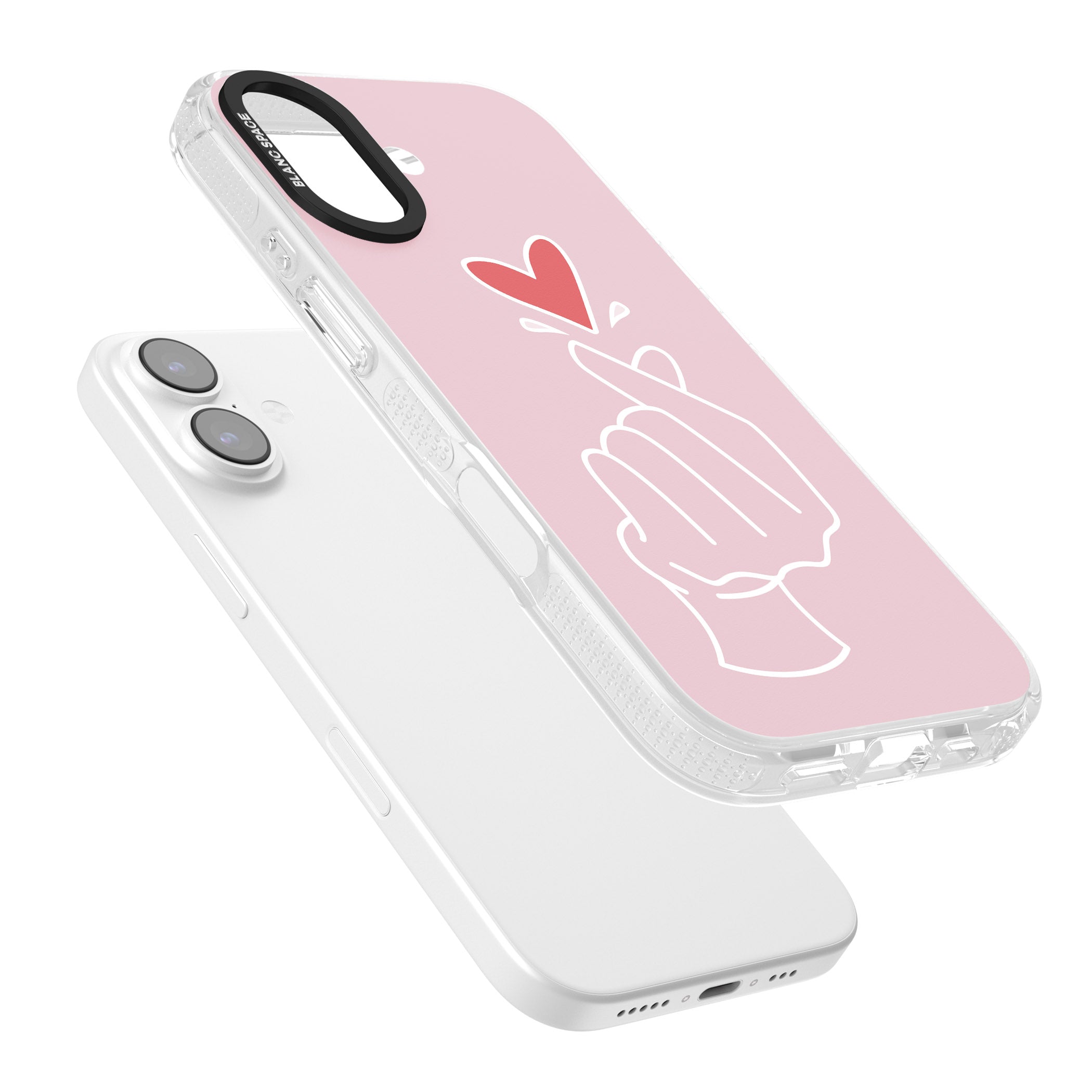 Pink Heart Hand iPhone 17 Impact Air Clear Phone Case Colours