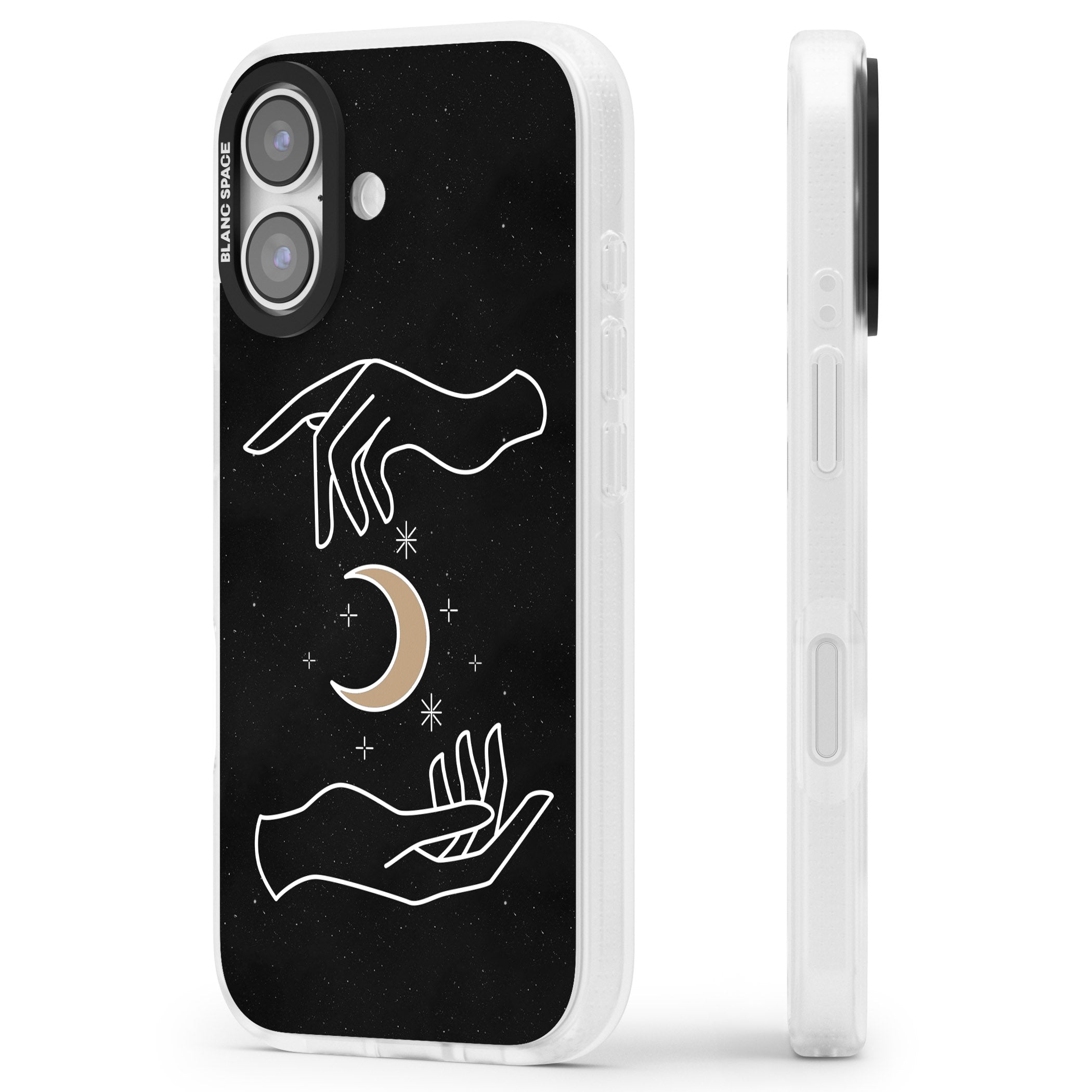 Cosmic Hands iPhone 17 Impact Air Clear Phone Case Side Profile