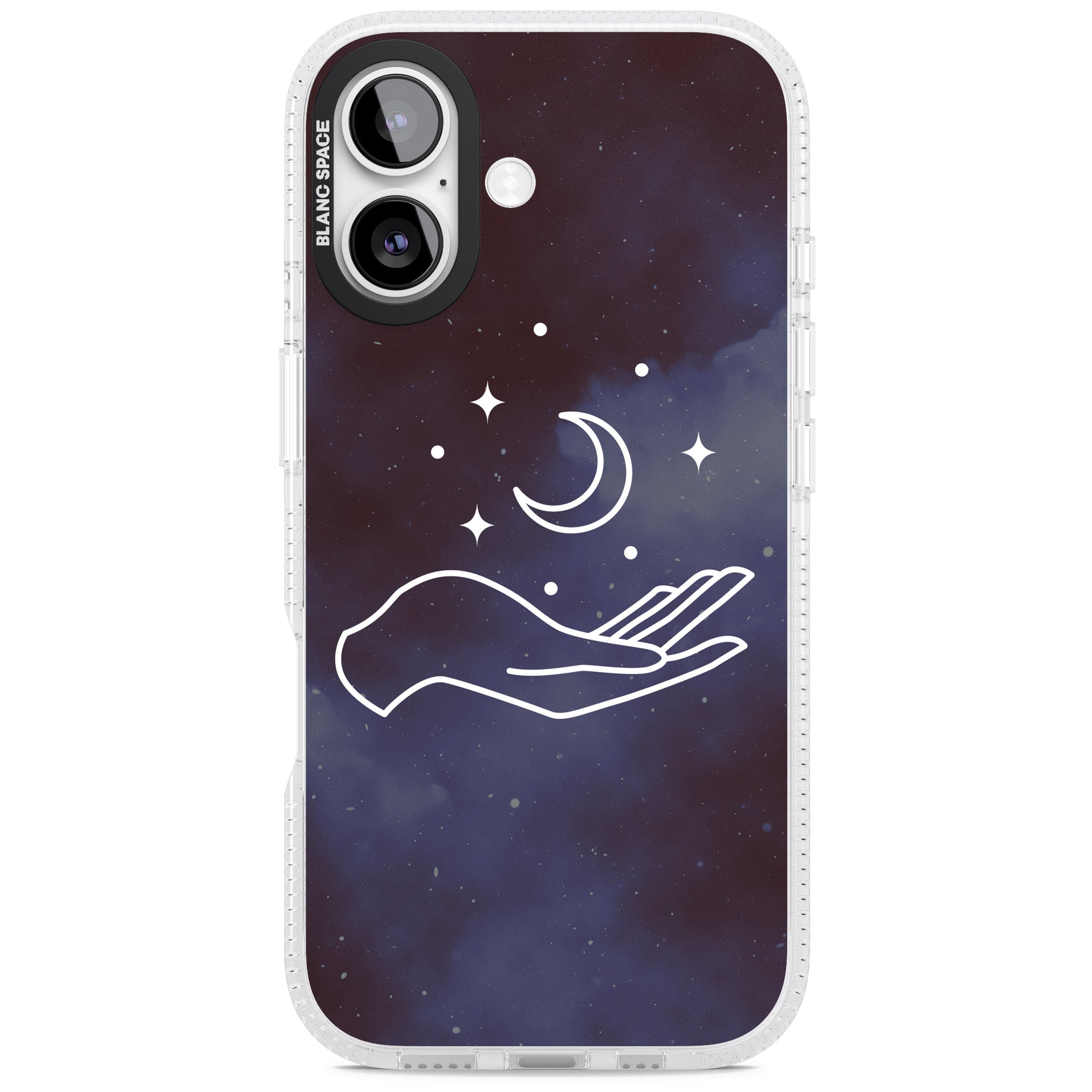 Celestial Hand & Moon iPhone 17 Impact Air Clear Phone Case