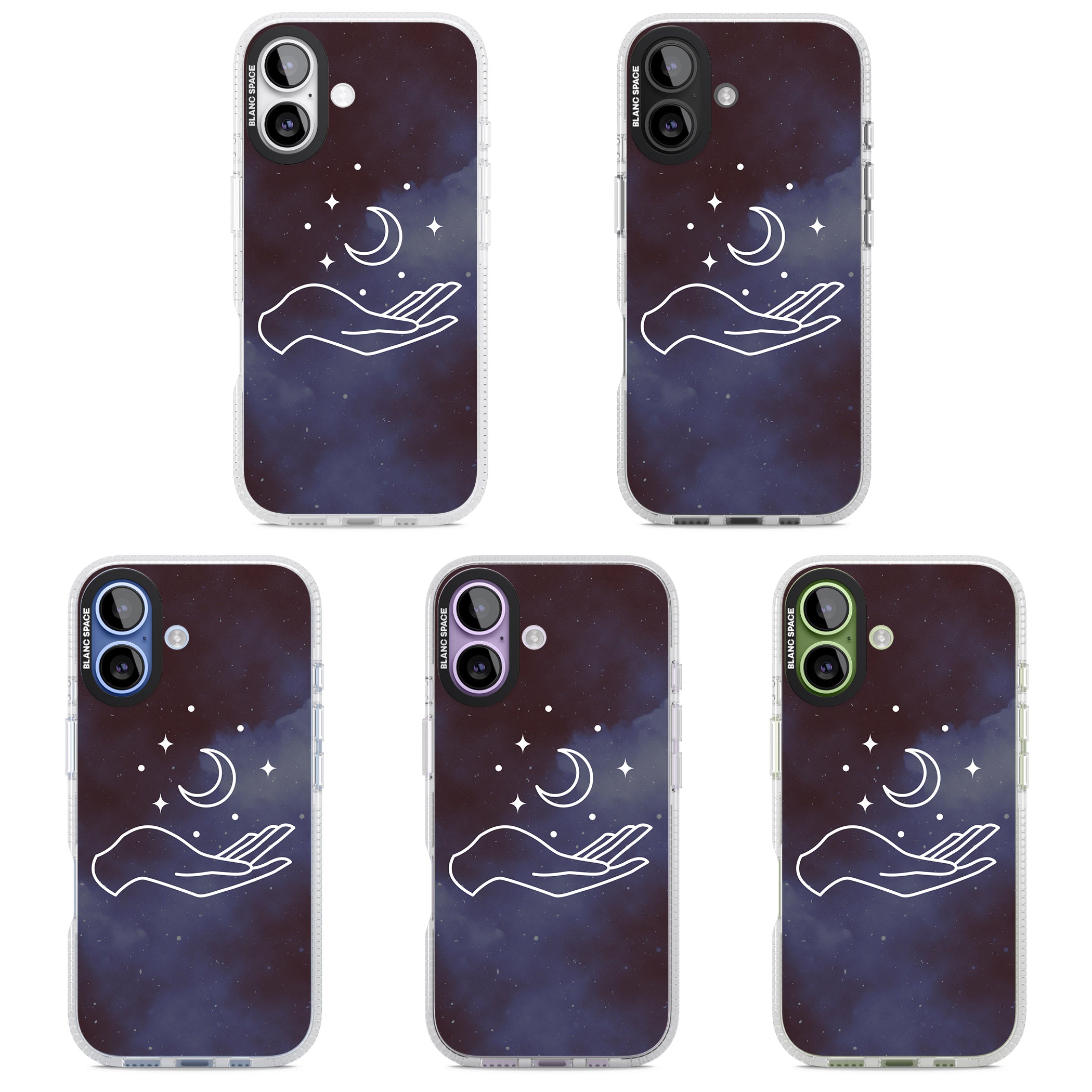 Celestial Hand & Moon iPhone 17 Impact Air Clear Phone Case APT Impact Protection