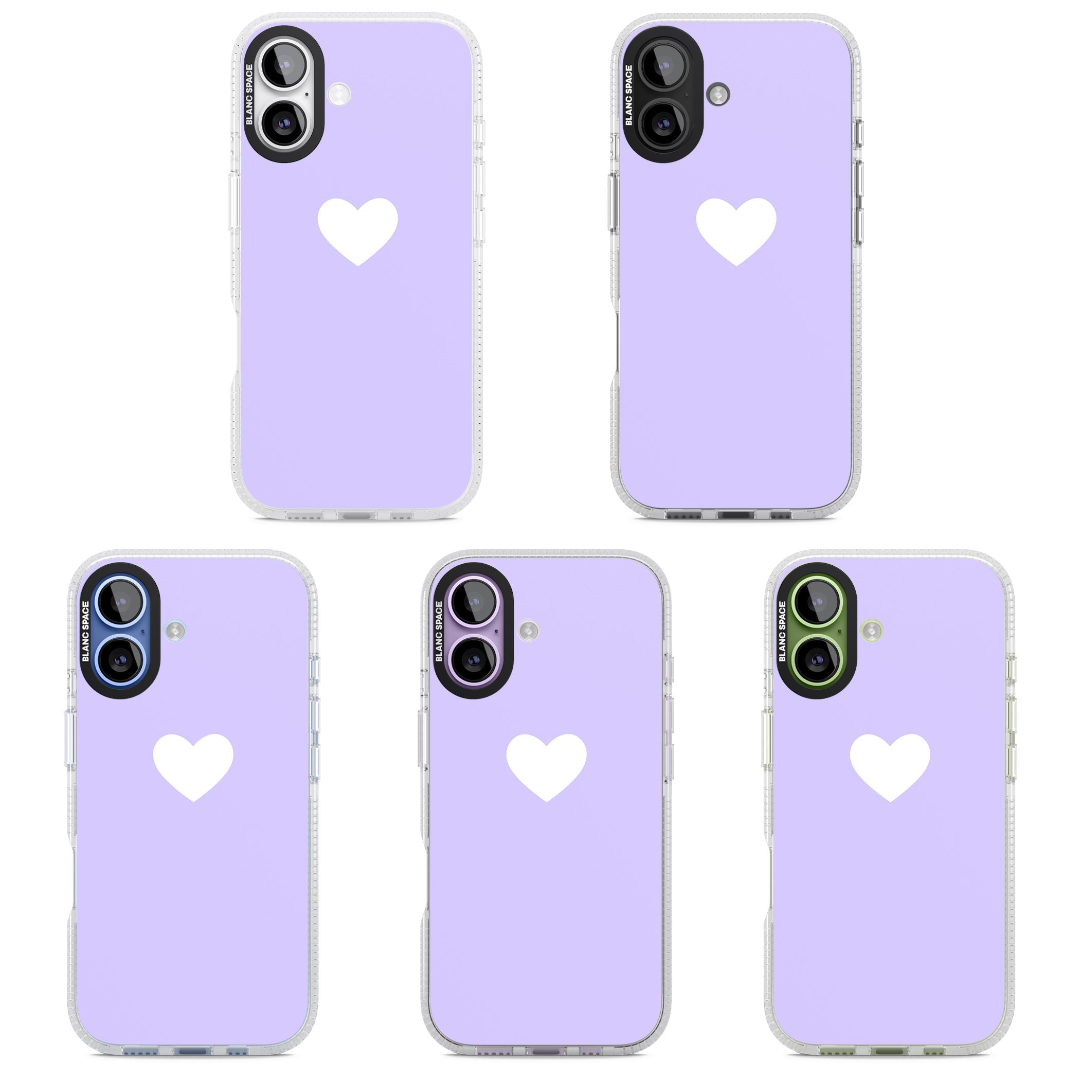 Pale Purple Heart iPhone 17 Impact Air Clear Phone Case APT Impact Protection