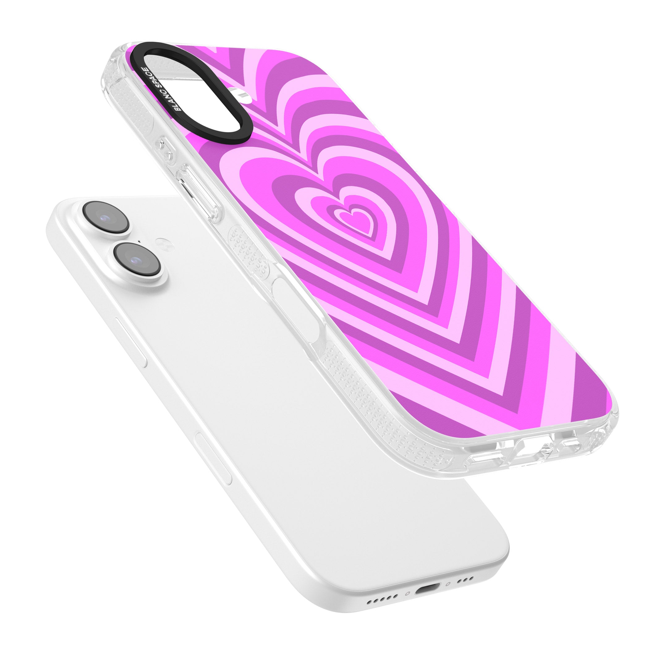 Pink Heart Illusion iPhone 17 Impact Air Clear Phone Case Colours