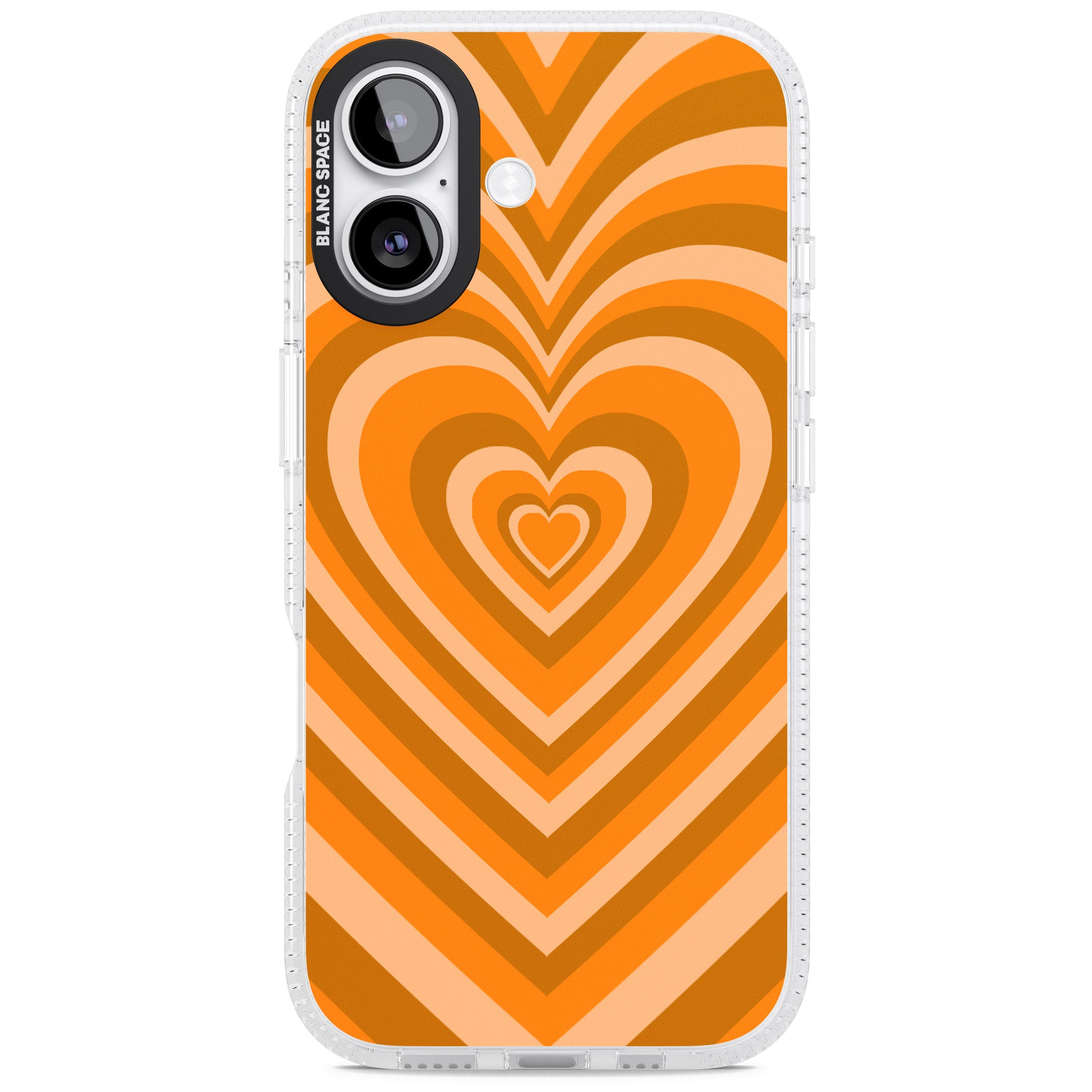 Orange Heart Illusion iPhone 17 Impact Air Clear Phone Case