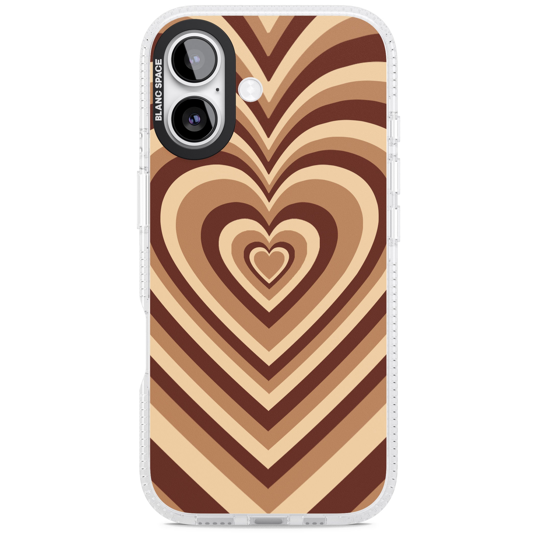 Latte Heart Illusion iPhone 17 Impact Air Clear Phone Case